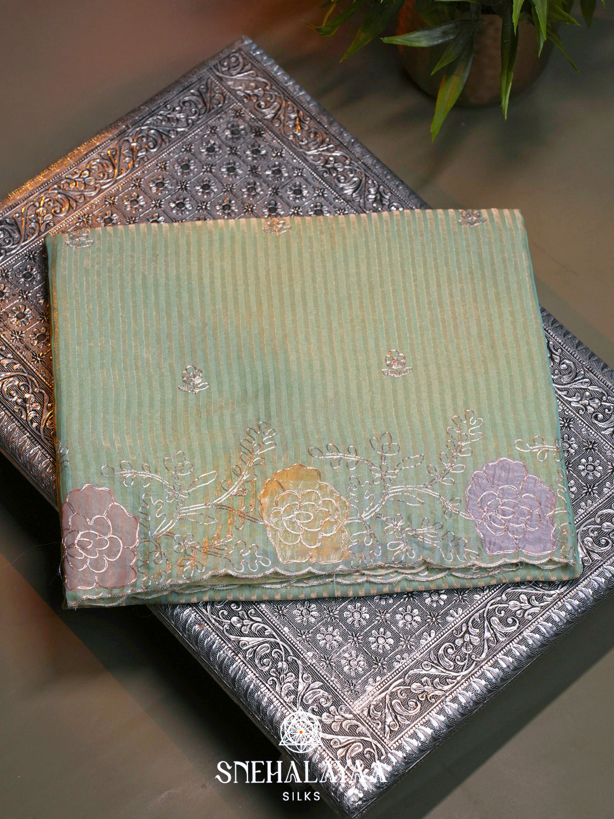 Mint Green  Designer Saree