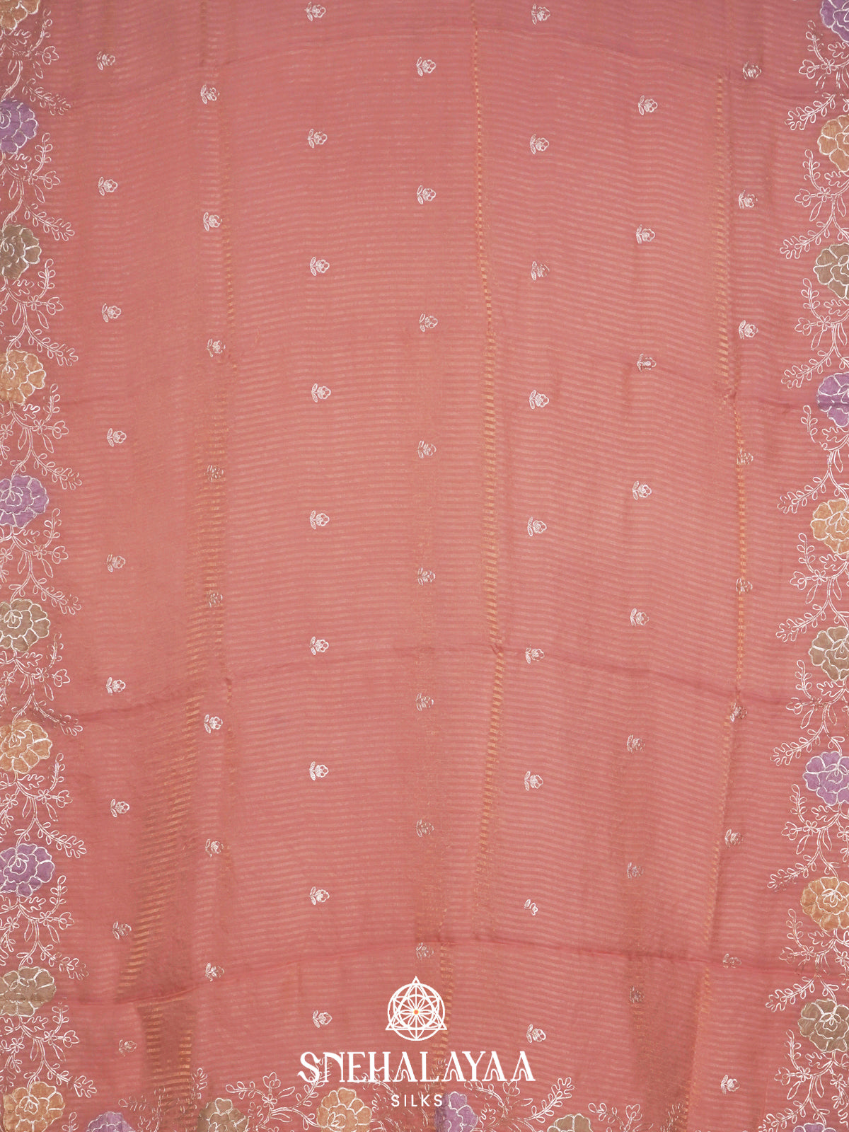 Peach  Designer Saree