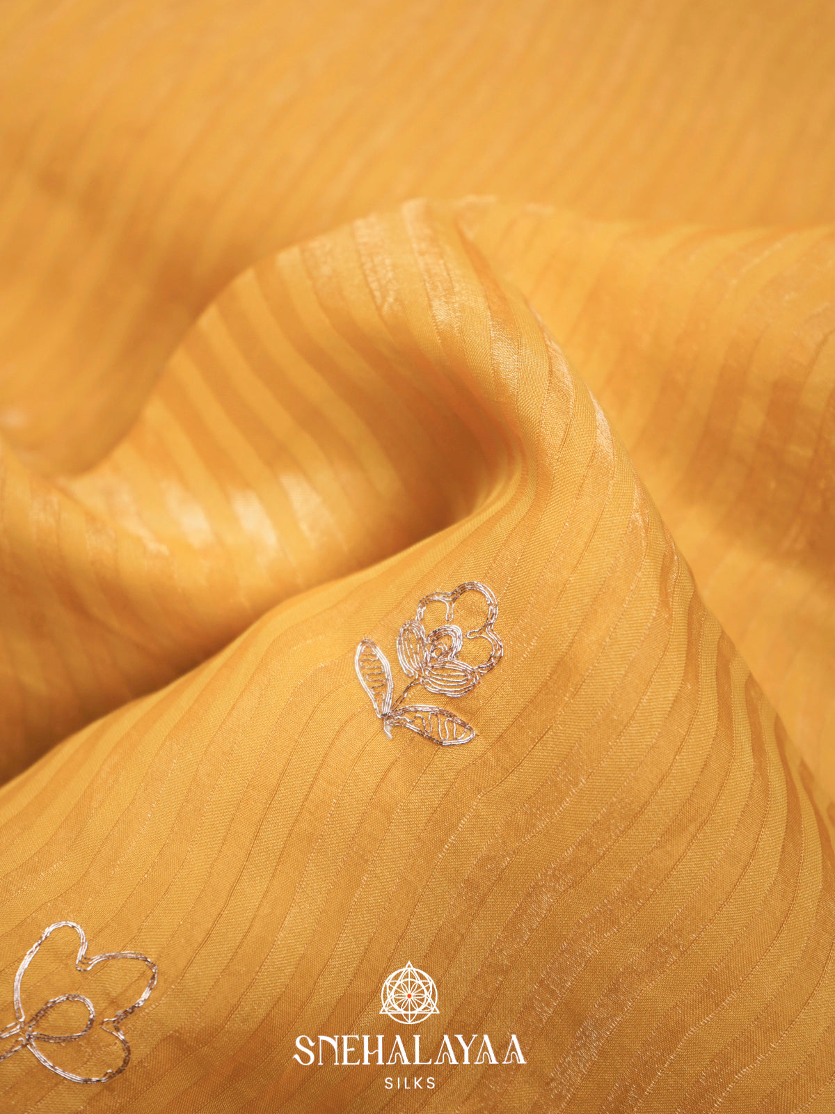 Mango Yellow  Designer Saree