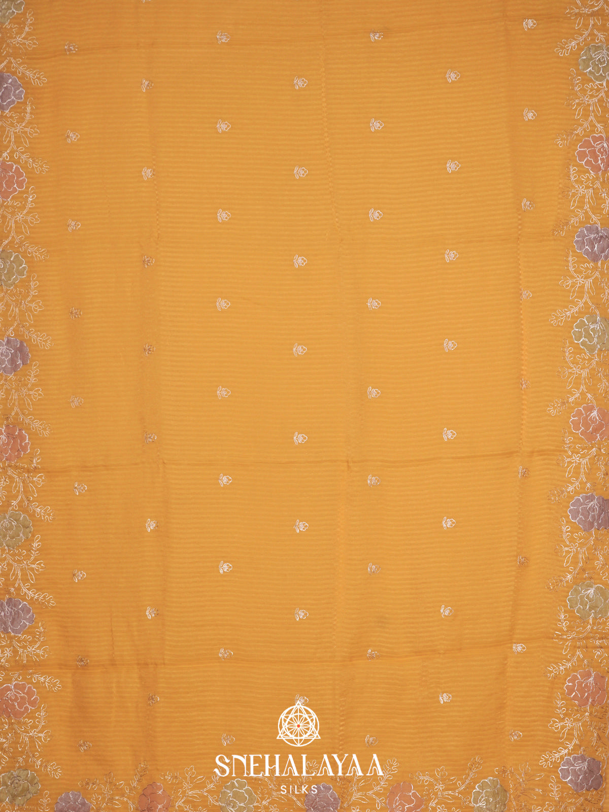 Mango Yellow  Designer Saree