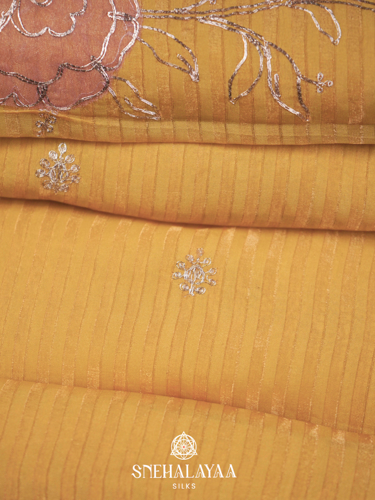 Mango Yellow  Designer Saree