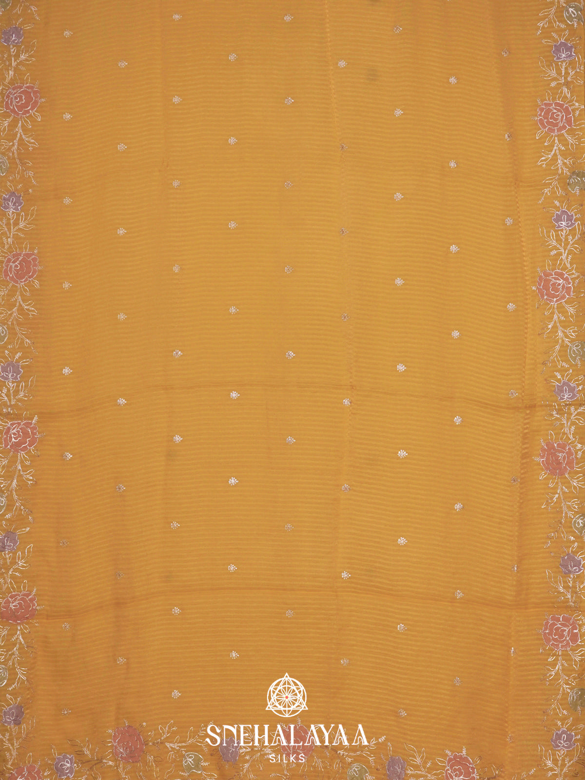Mango Yellow  Designer Saree