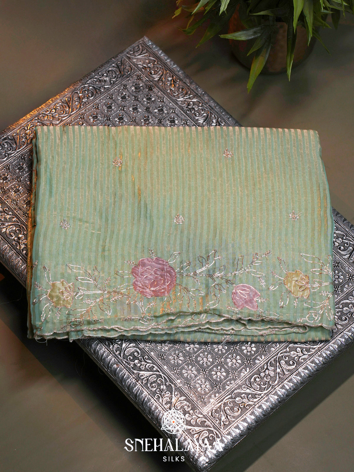 Mint Green  Designer Saree