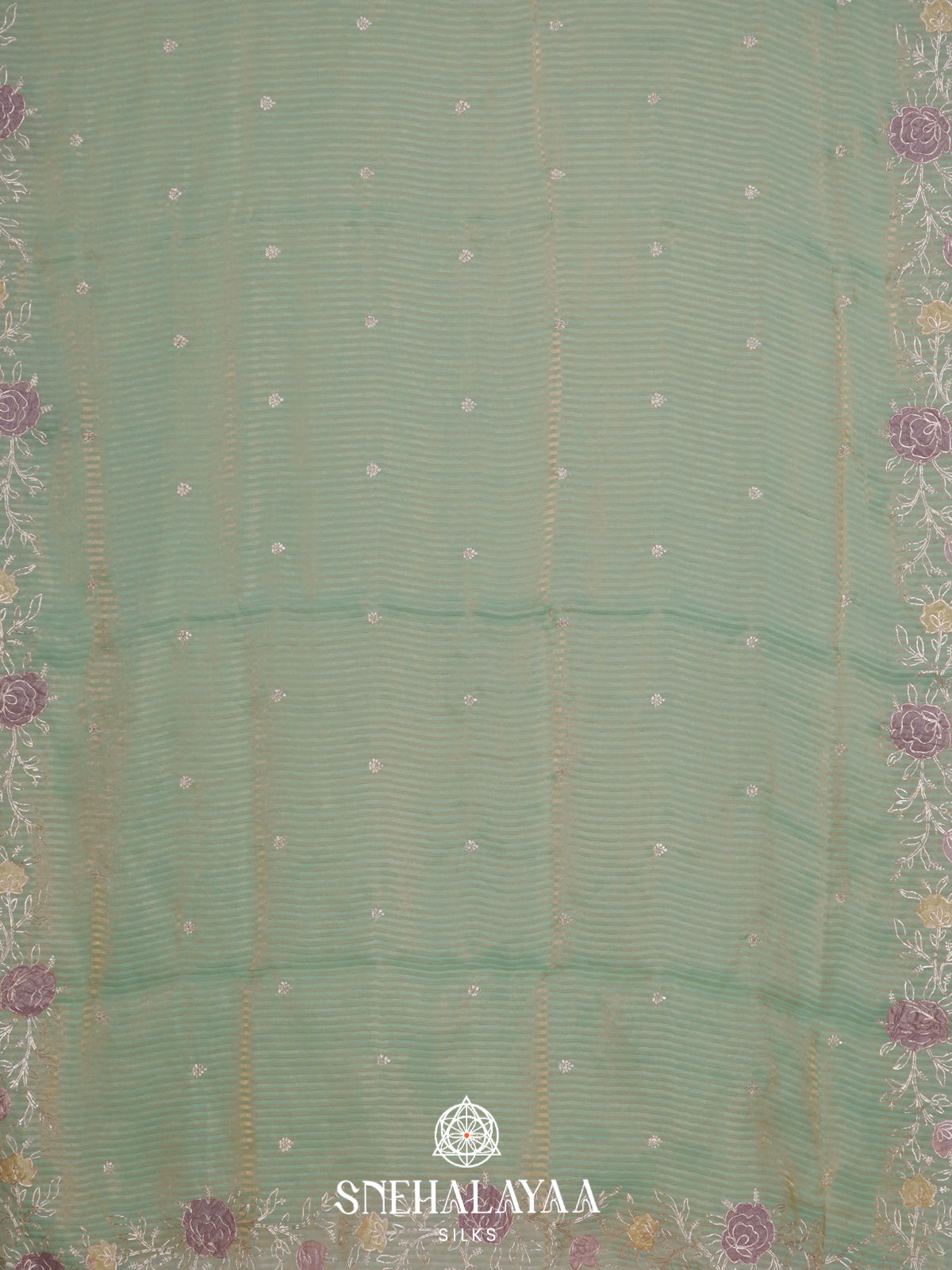Mint Green  Designer Saree
