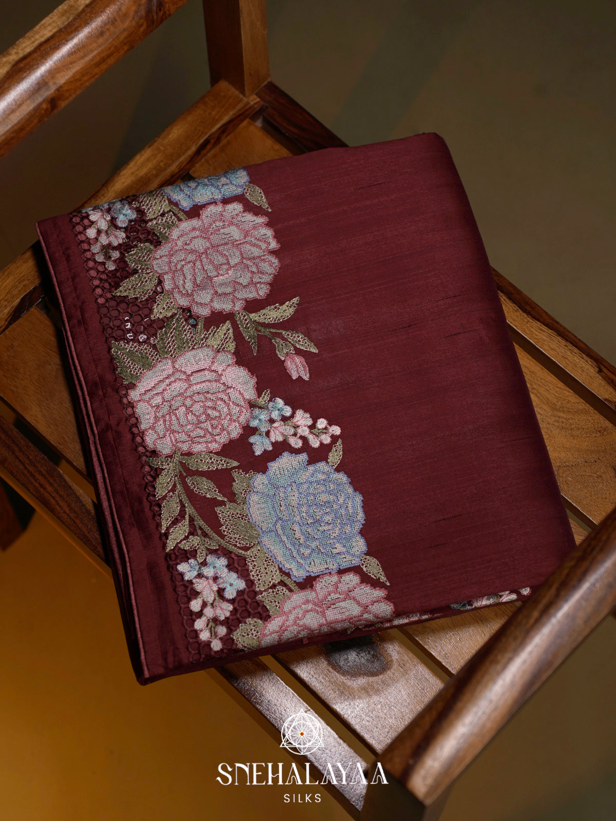 Brown  Raw Silk Saree