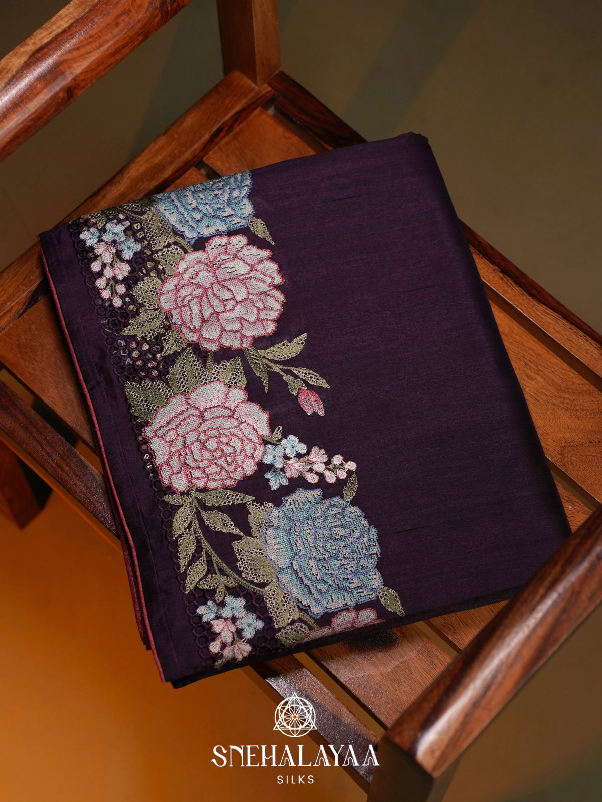 Purple  Raw Silk Saree