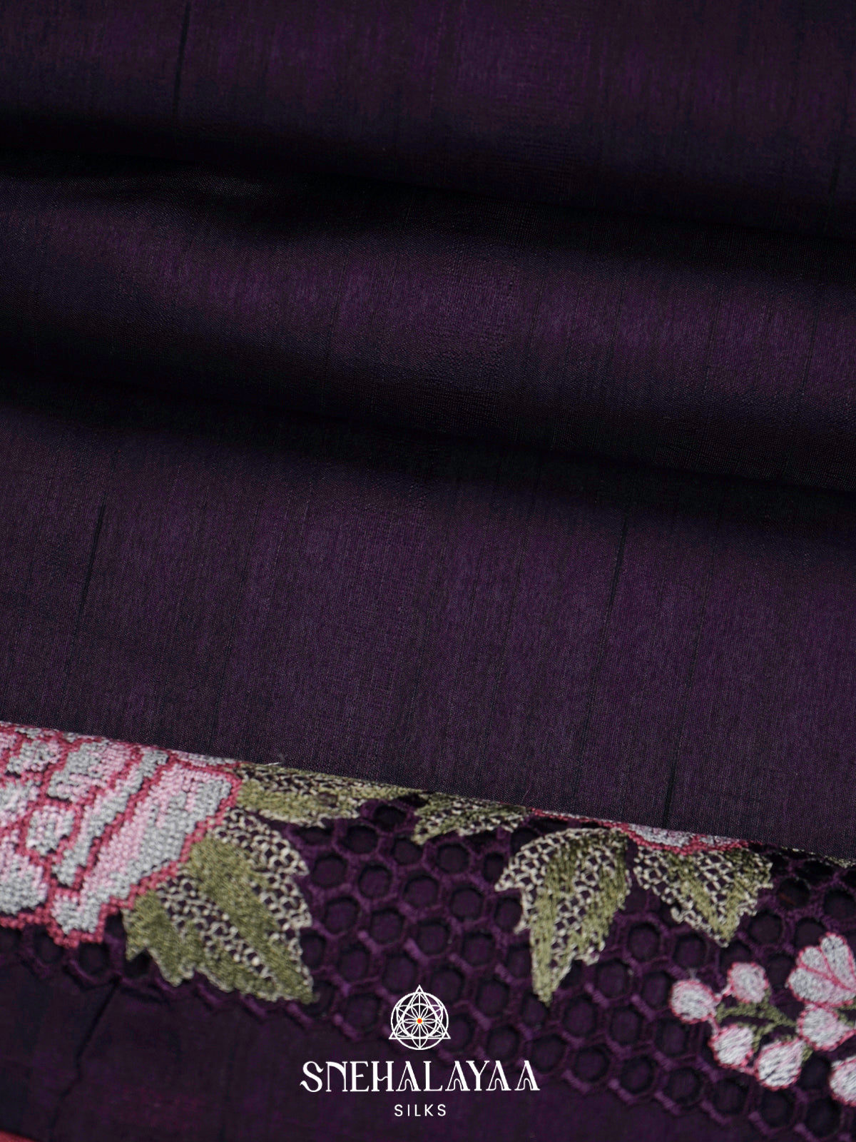 Purple  Raw Silk Saree