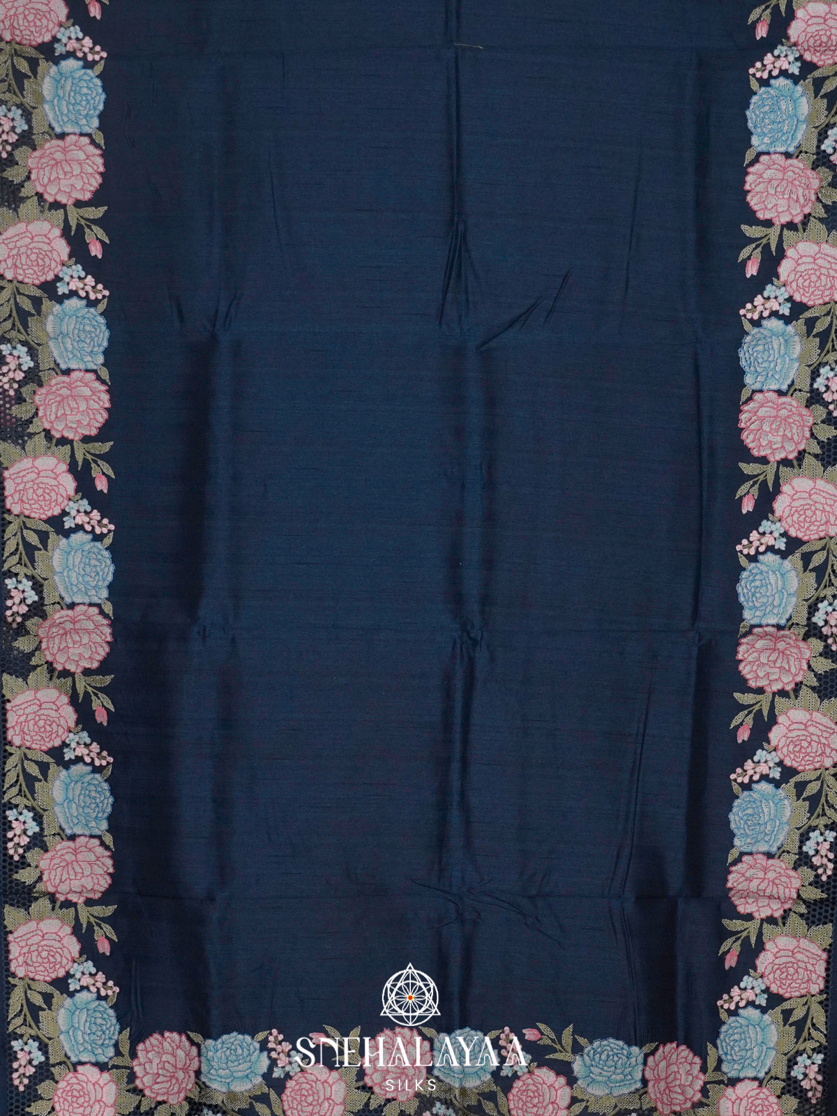 Midnight Blue  Raw Silk Saree
