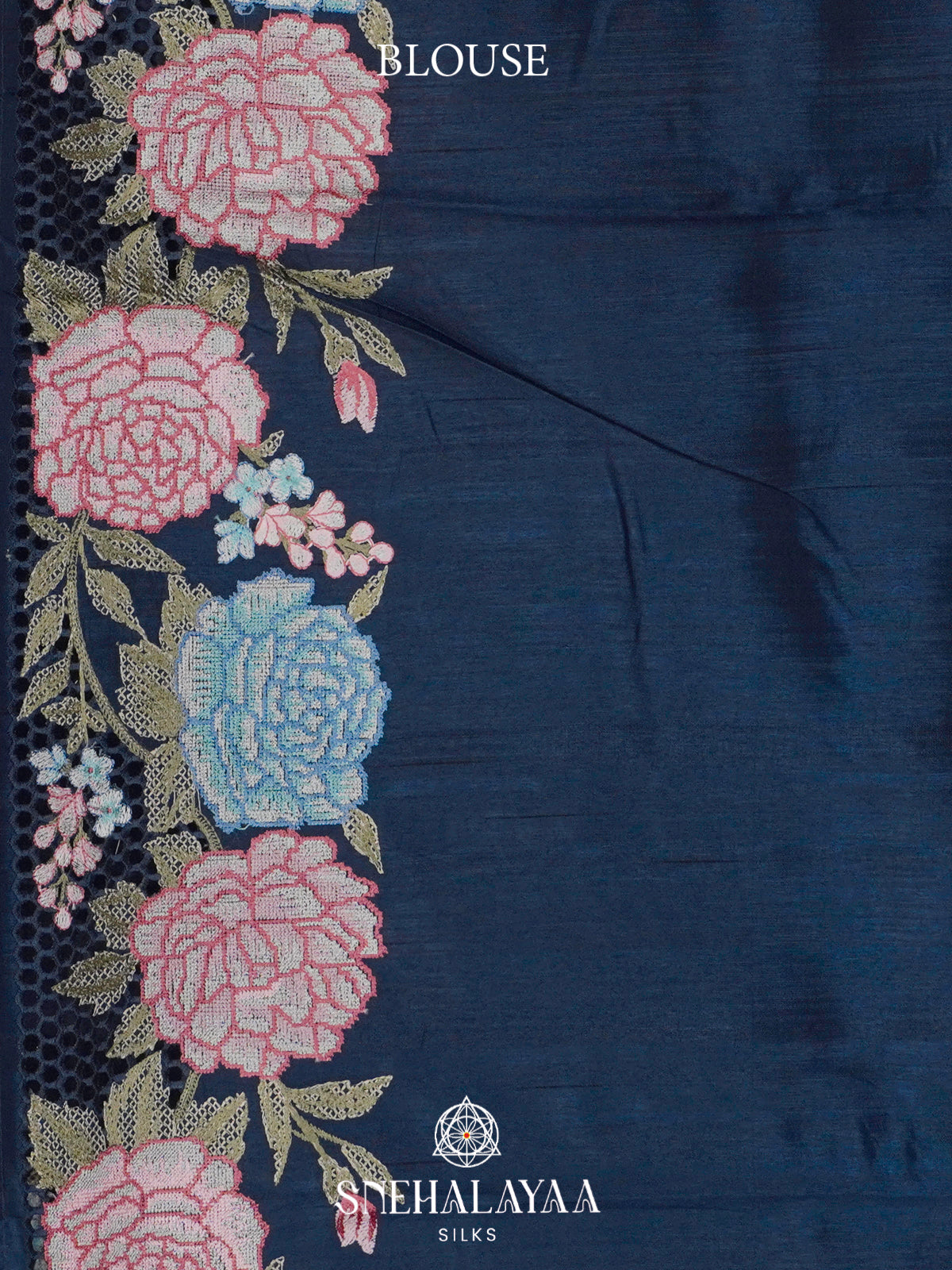 Midnight Blue  Raw Silk Saree