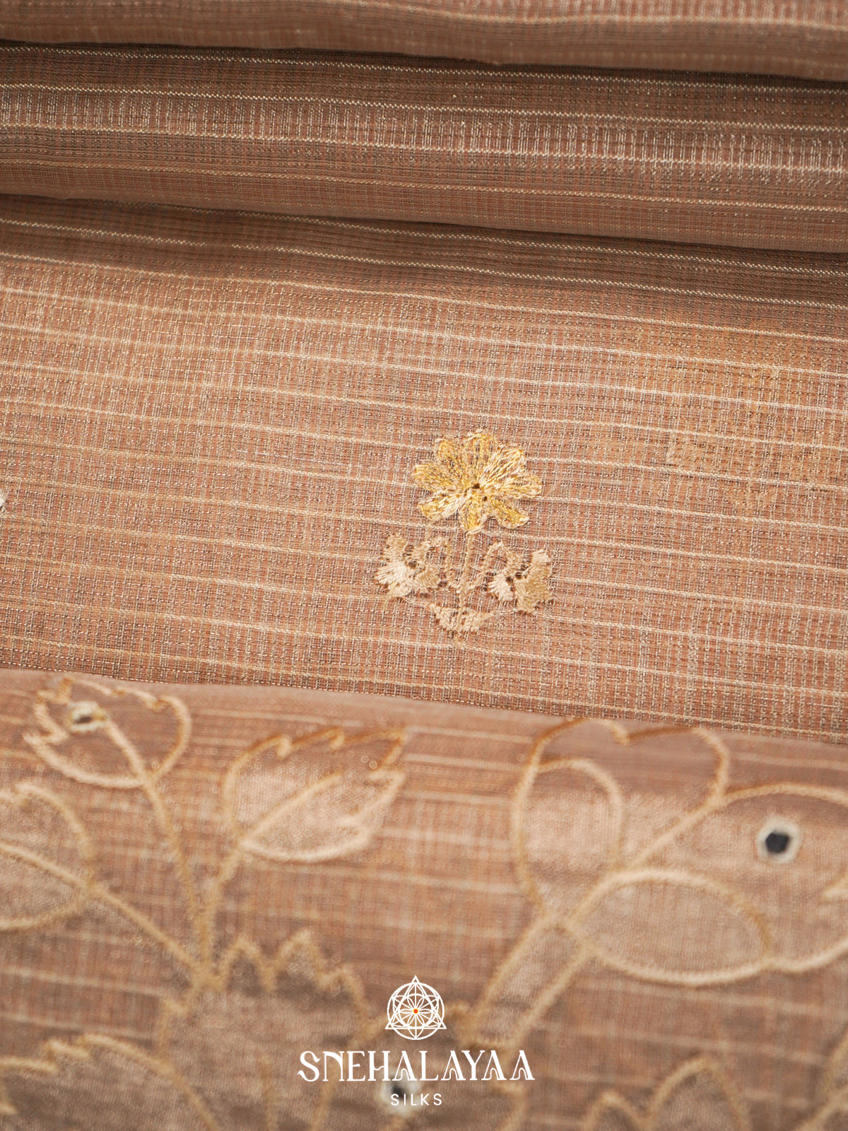 Pale Peach  Kota Saree