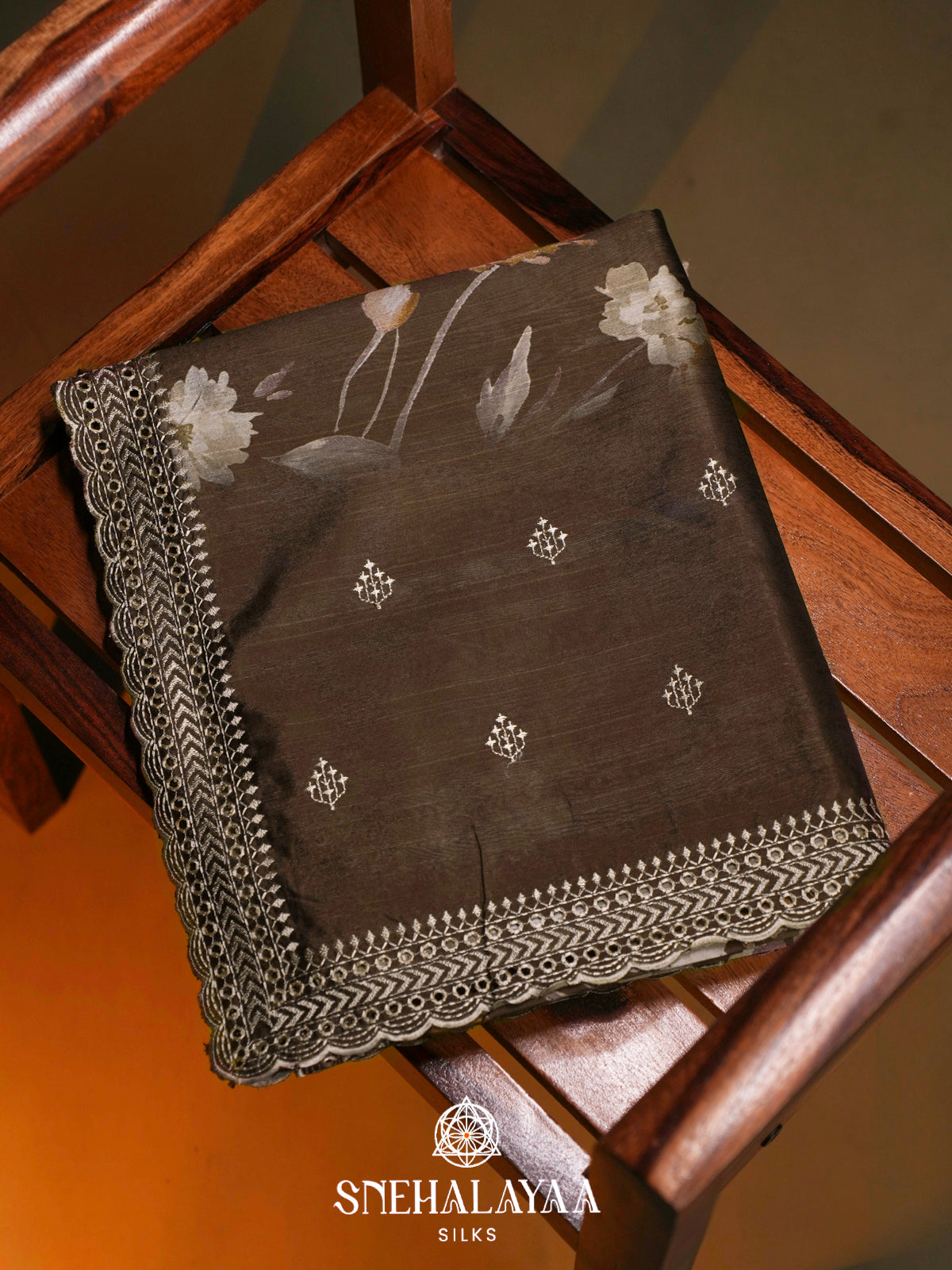 Coffee Brown  Tussar Saree