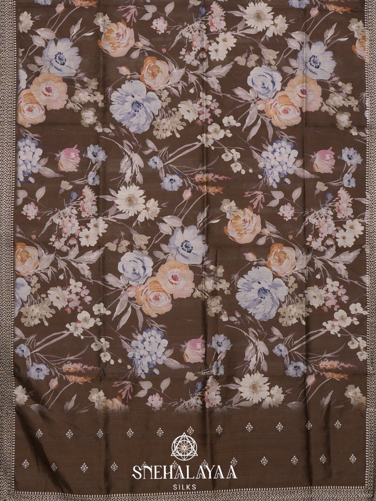 Coffee Brown  Tussar Saree