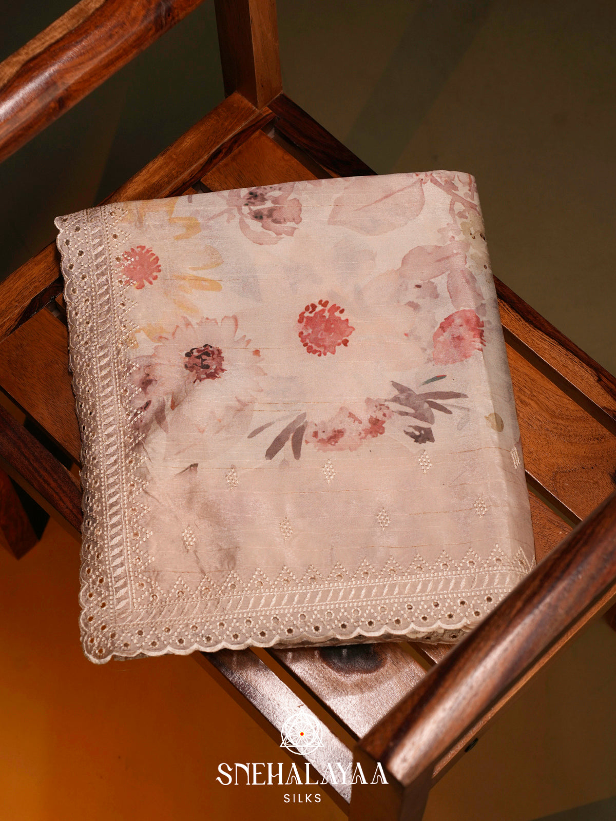 Off White  Tussar Saree