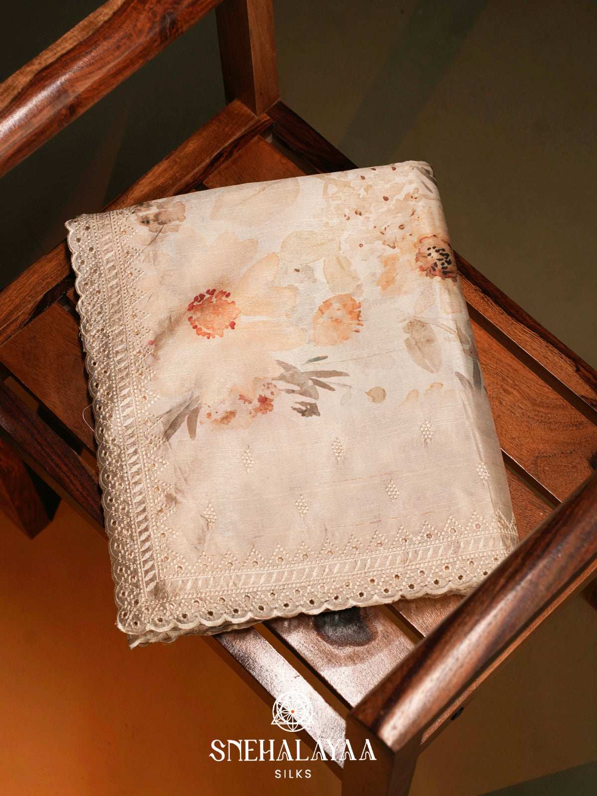 Off White  Tussar Saree