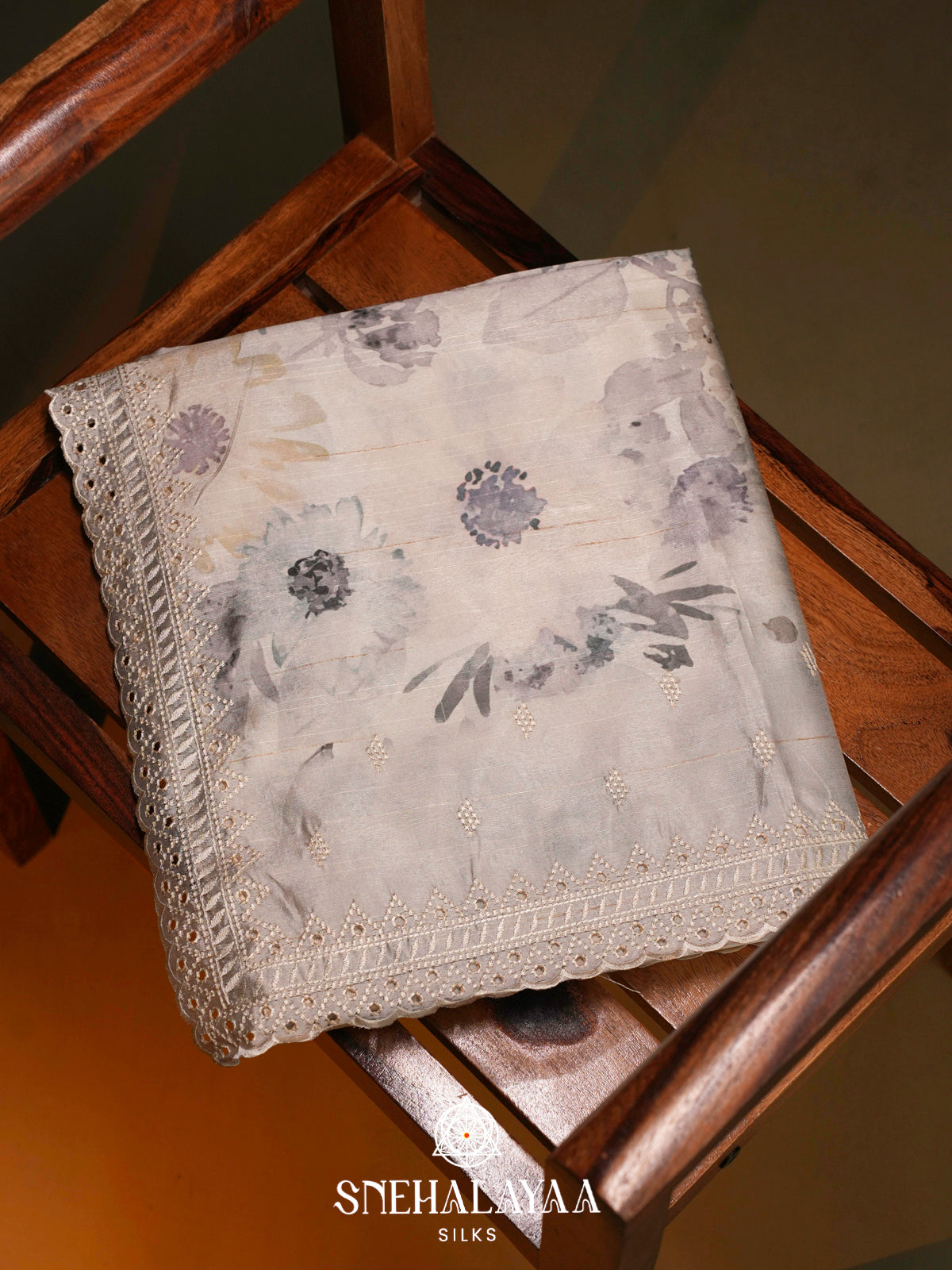 Grey  Tussar Saree