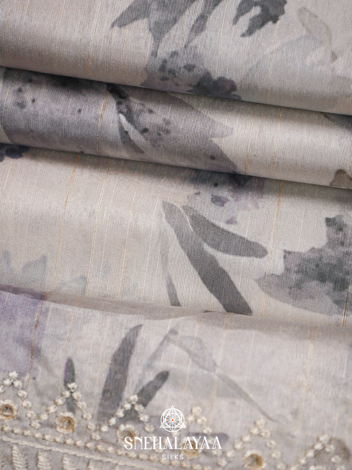 Grey  Tussar Saree