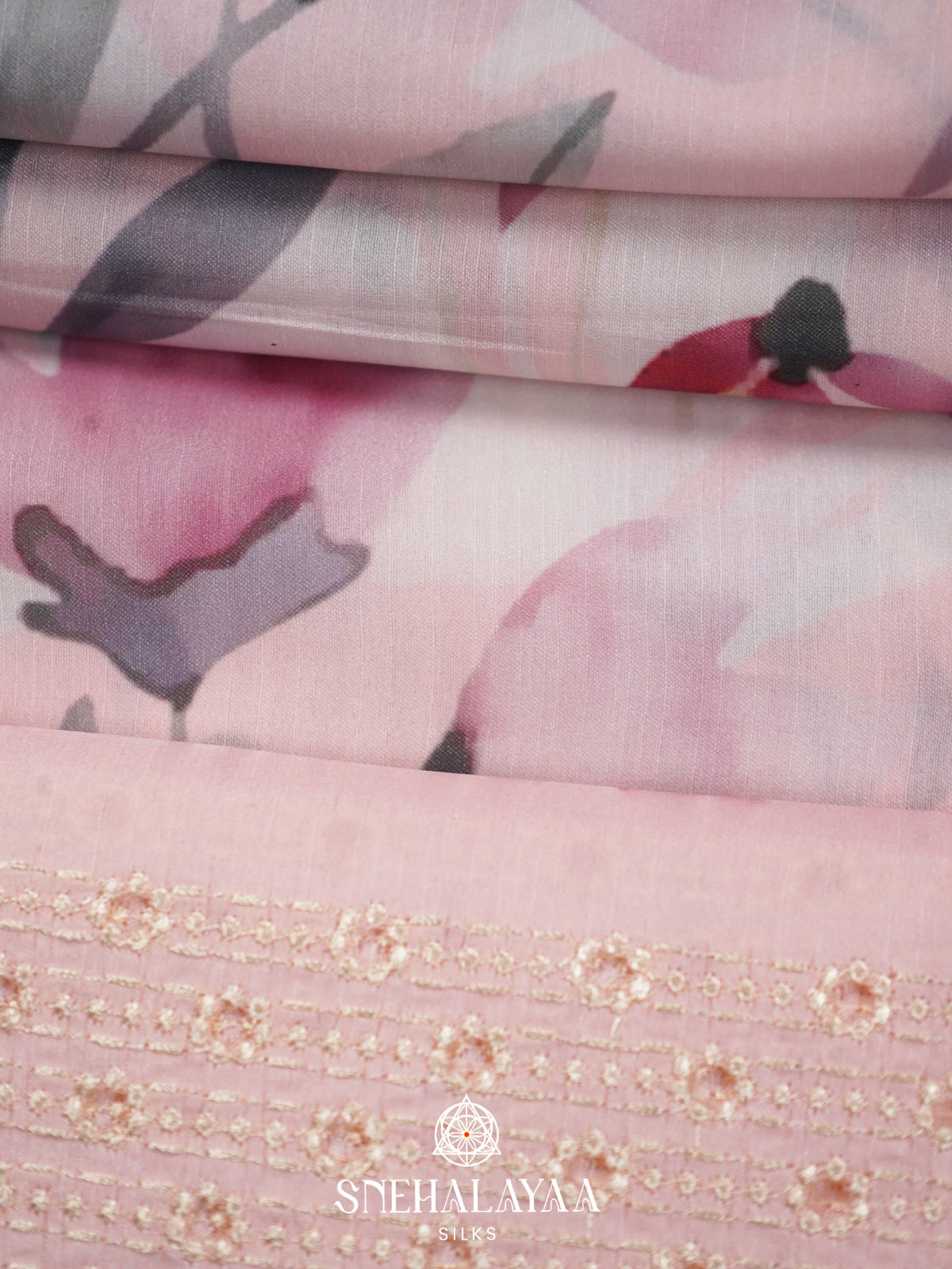 Baby Pink  Tussar Saree