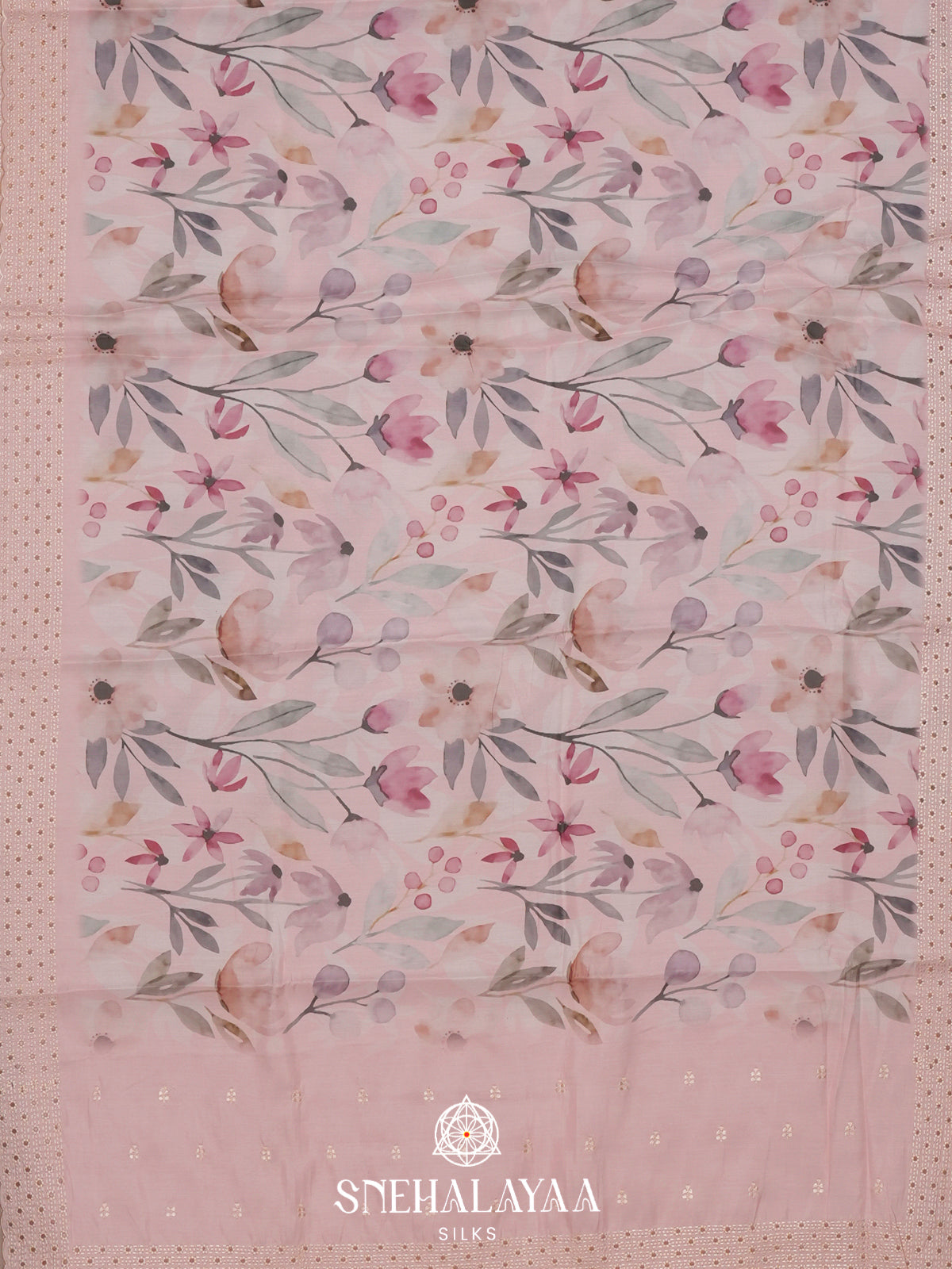 Baby Pink  Tussar Saree