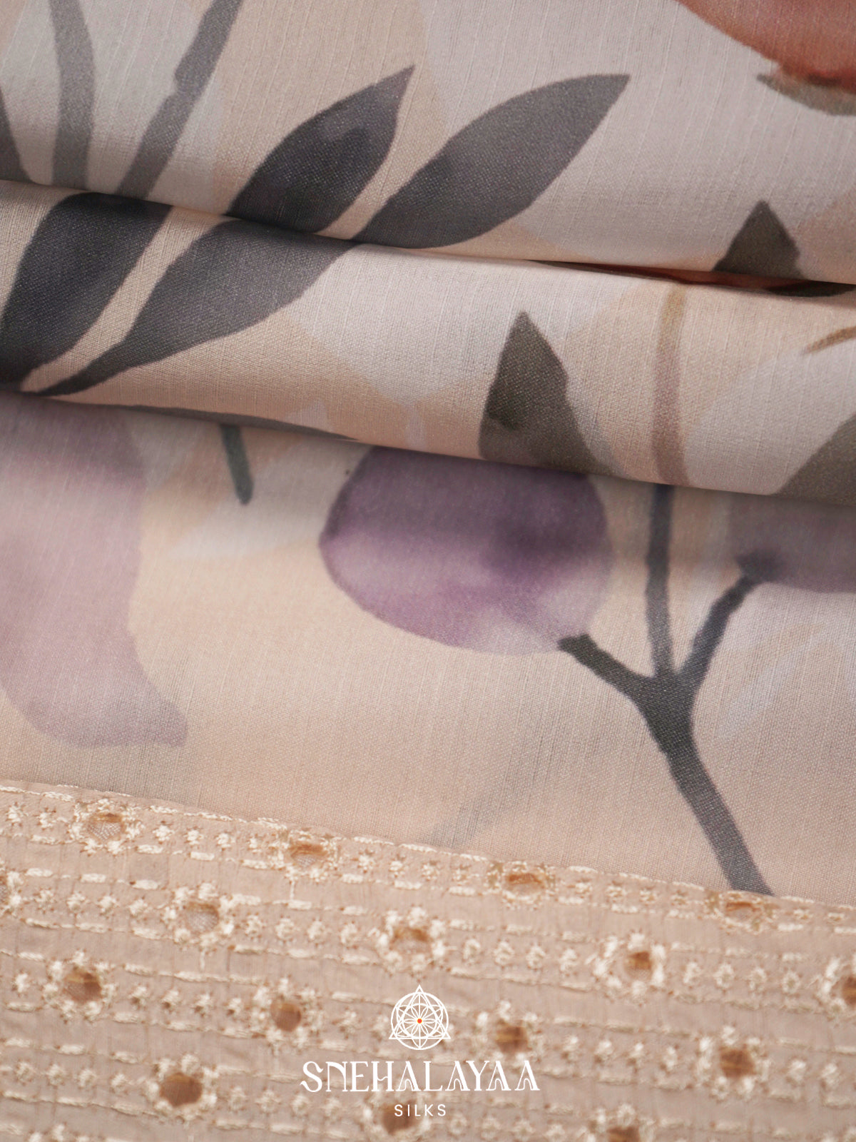 Cream  Tussar Saree