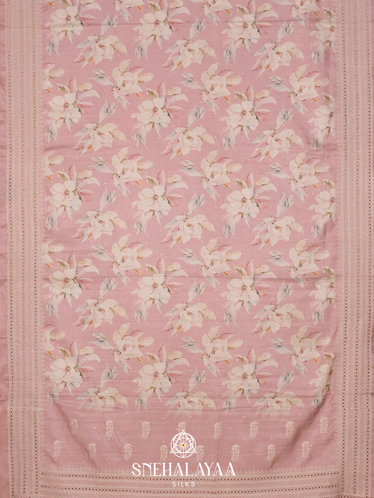 Mauve Pink  Tussar Saree