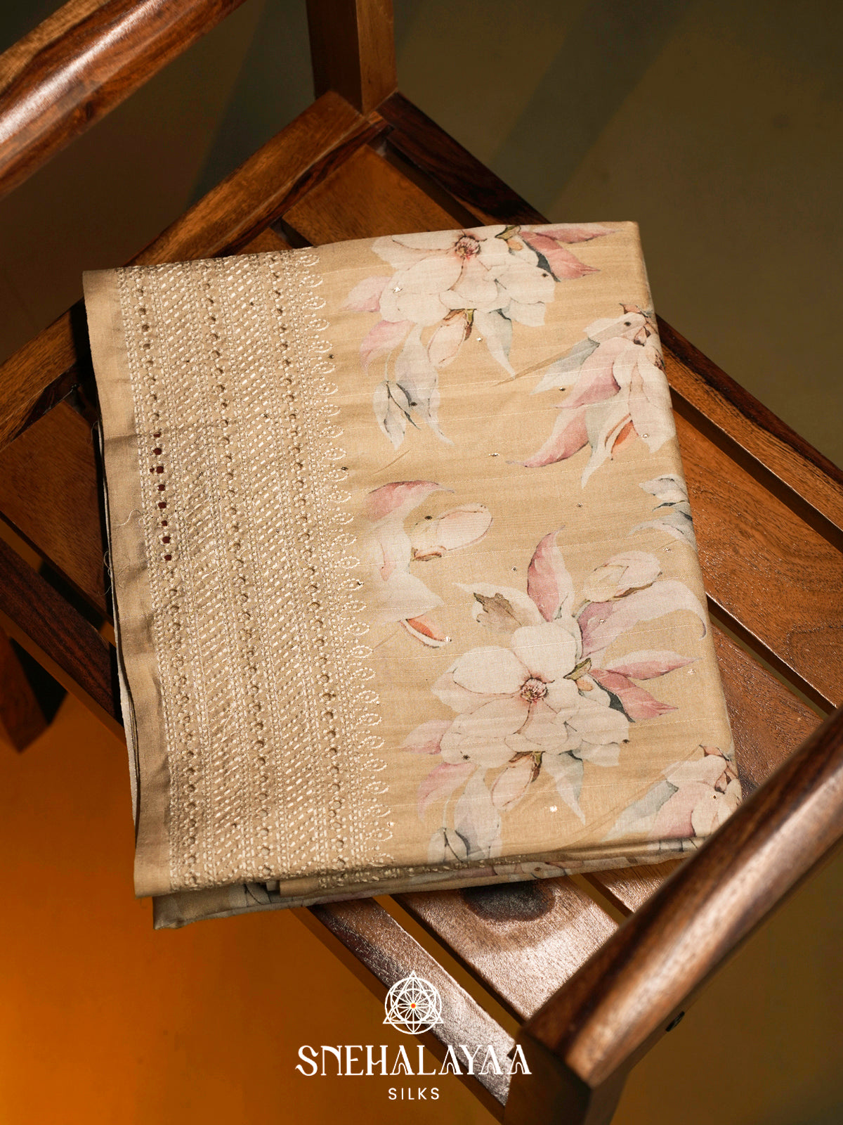 Pastel Yellow  Tussar Saree