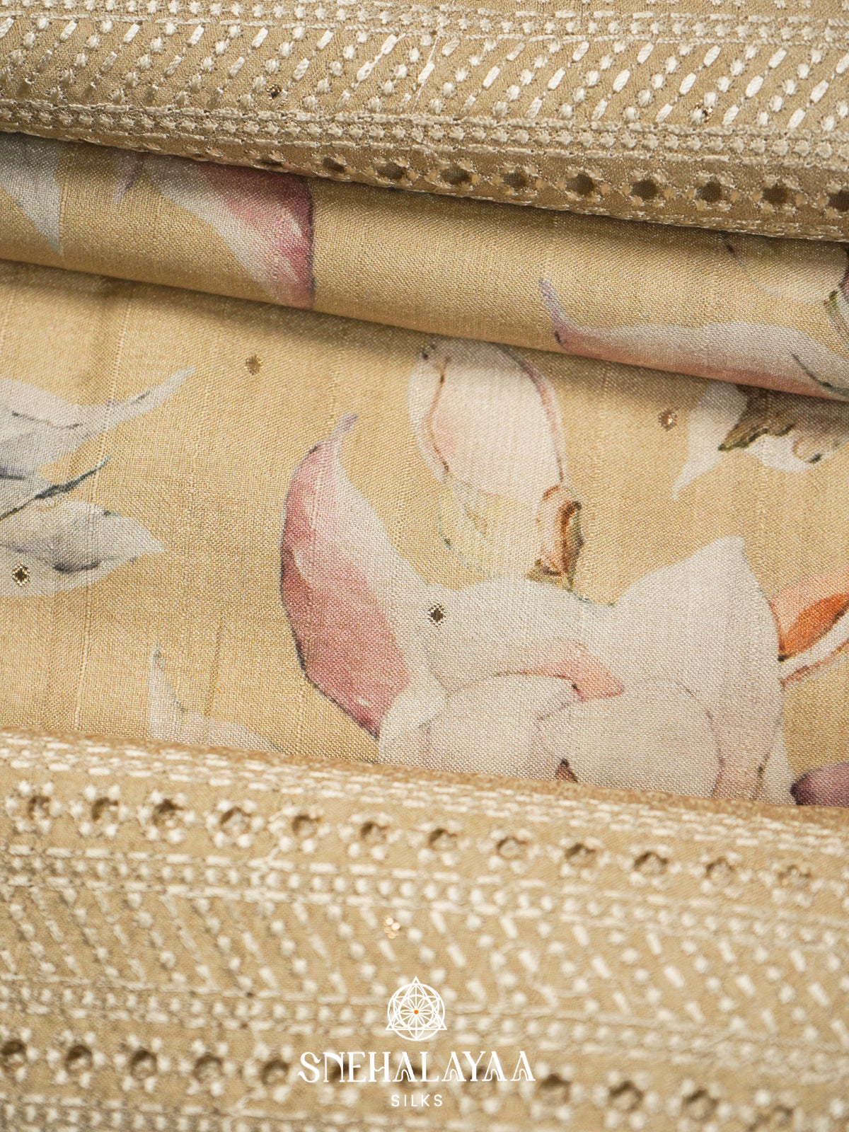 Pastel Yellow  Tussar Saree