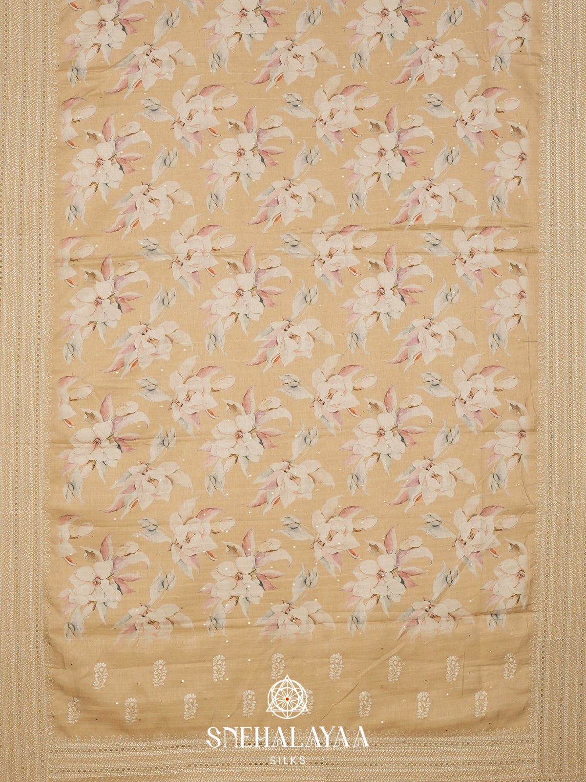 Pastel Yellow  Tussar Saree