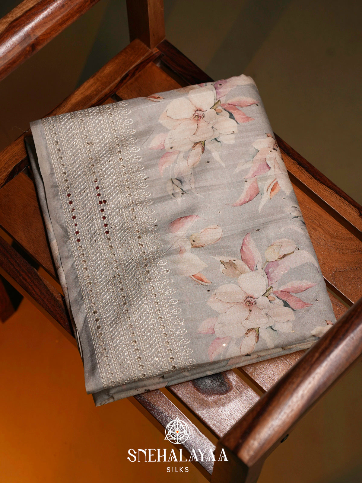 Grey  Tussar Saree