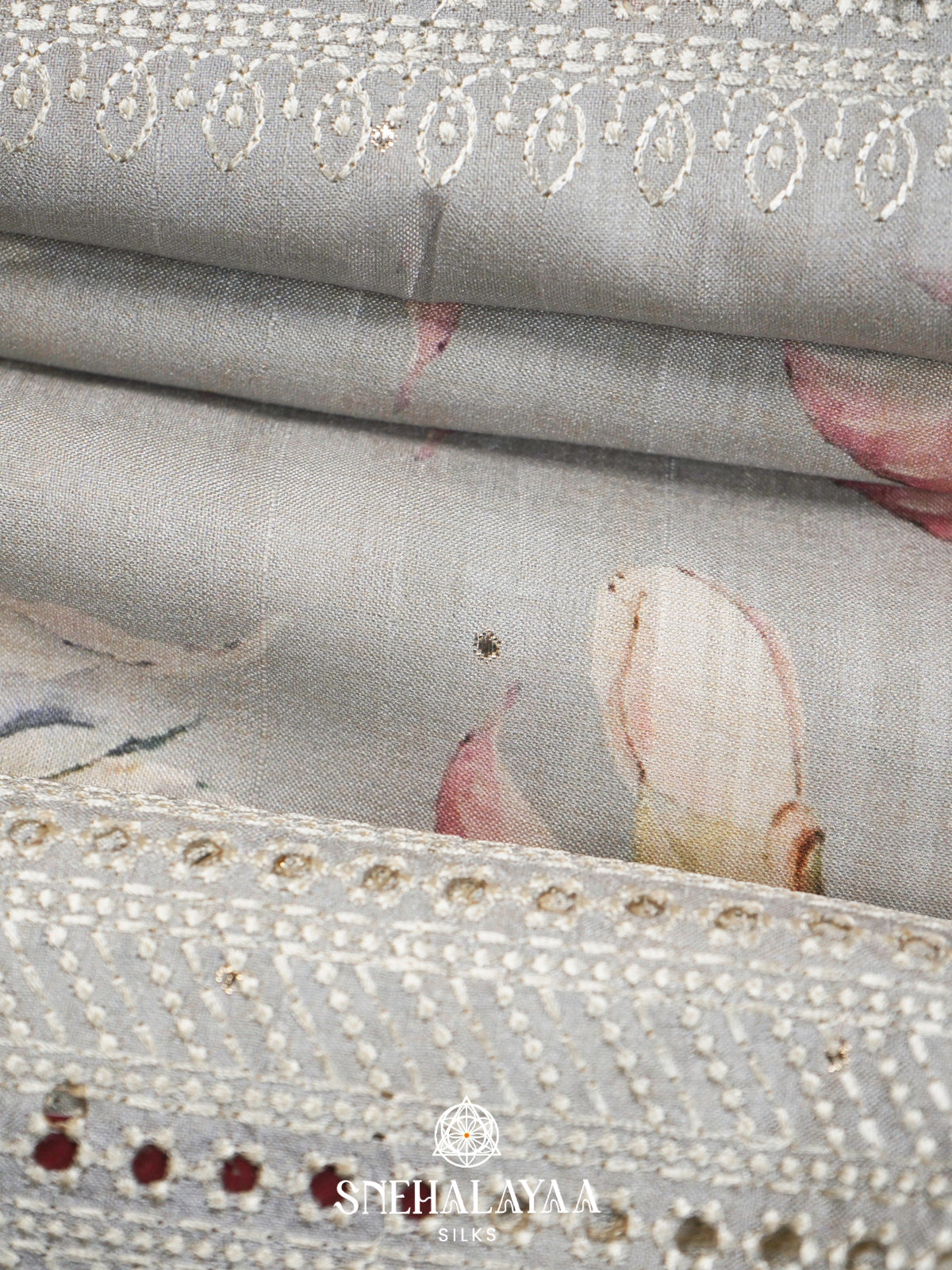 Grey  Tussar Saree