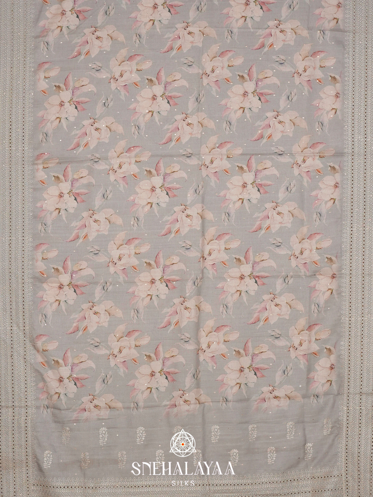 Grey  Tussar Saree