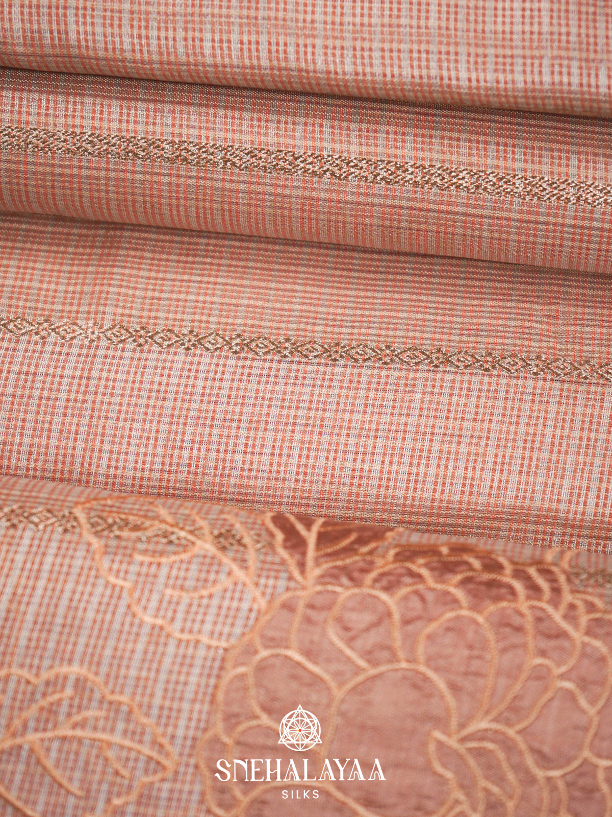 Pale peach  Kota Saree