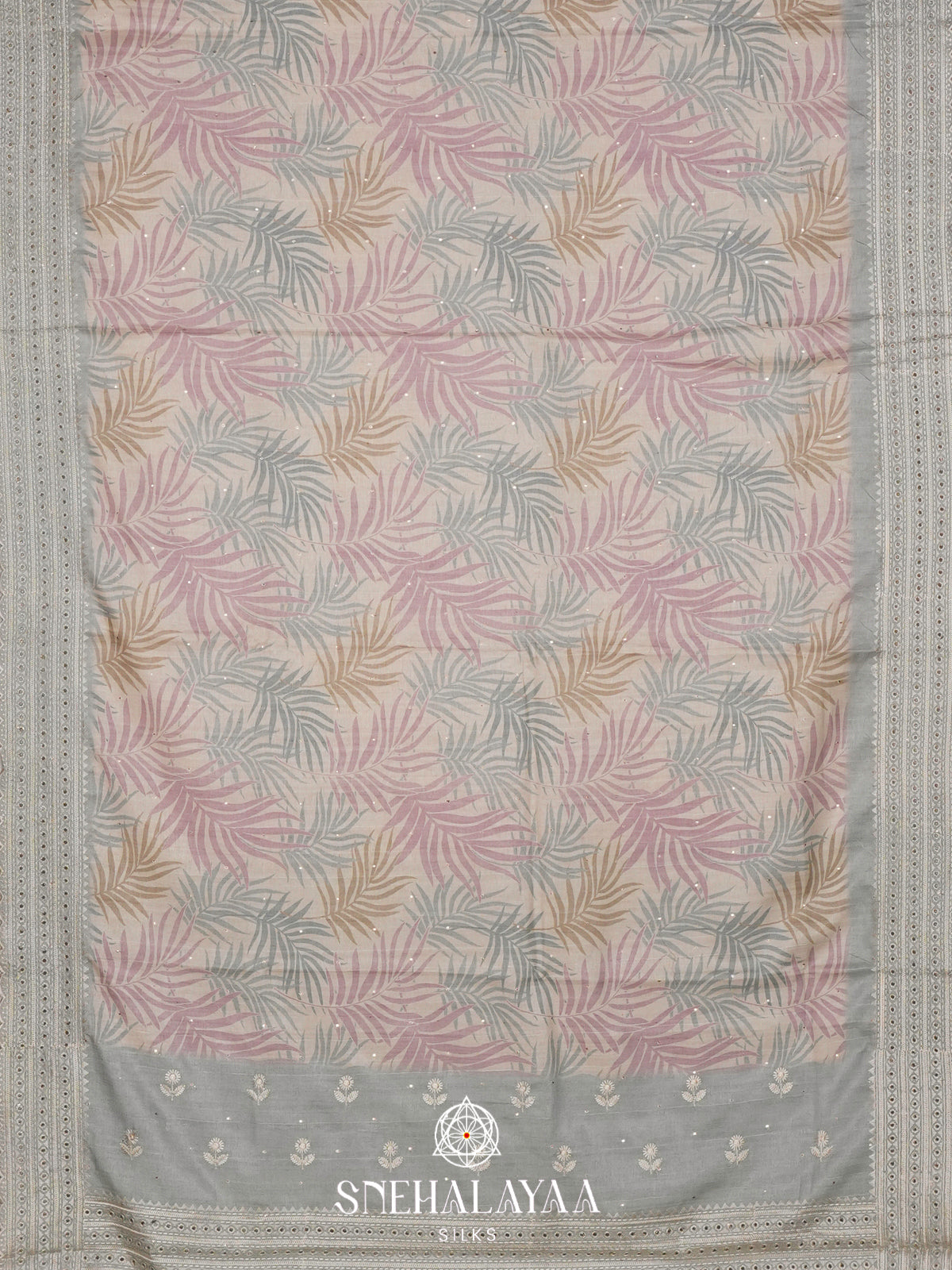Cream  Tussar Saree
