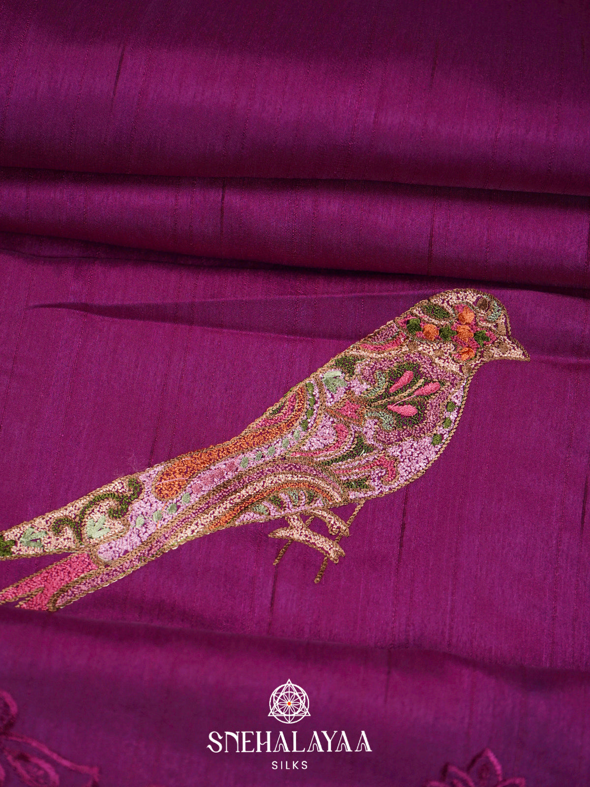 Magenta Purple  Raw Silk Saree
