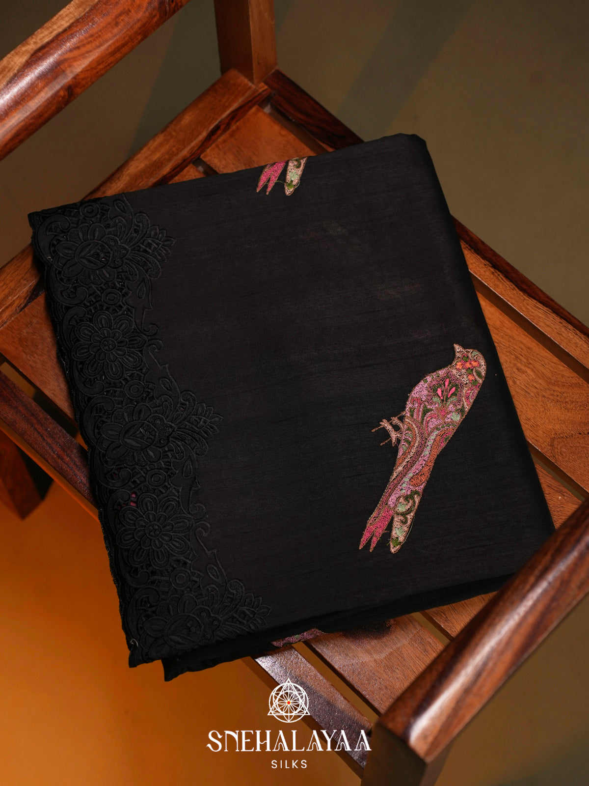 Black  Raw Silk Saree
