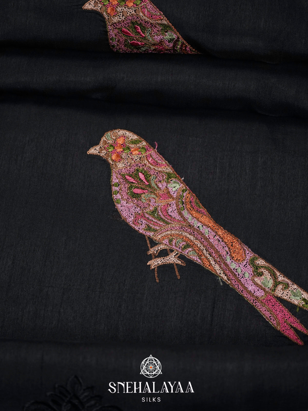 Black  Raw Silk Saree