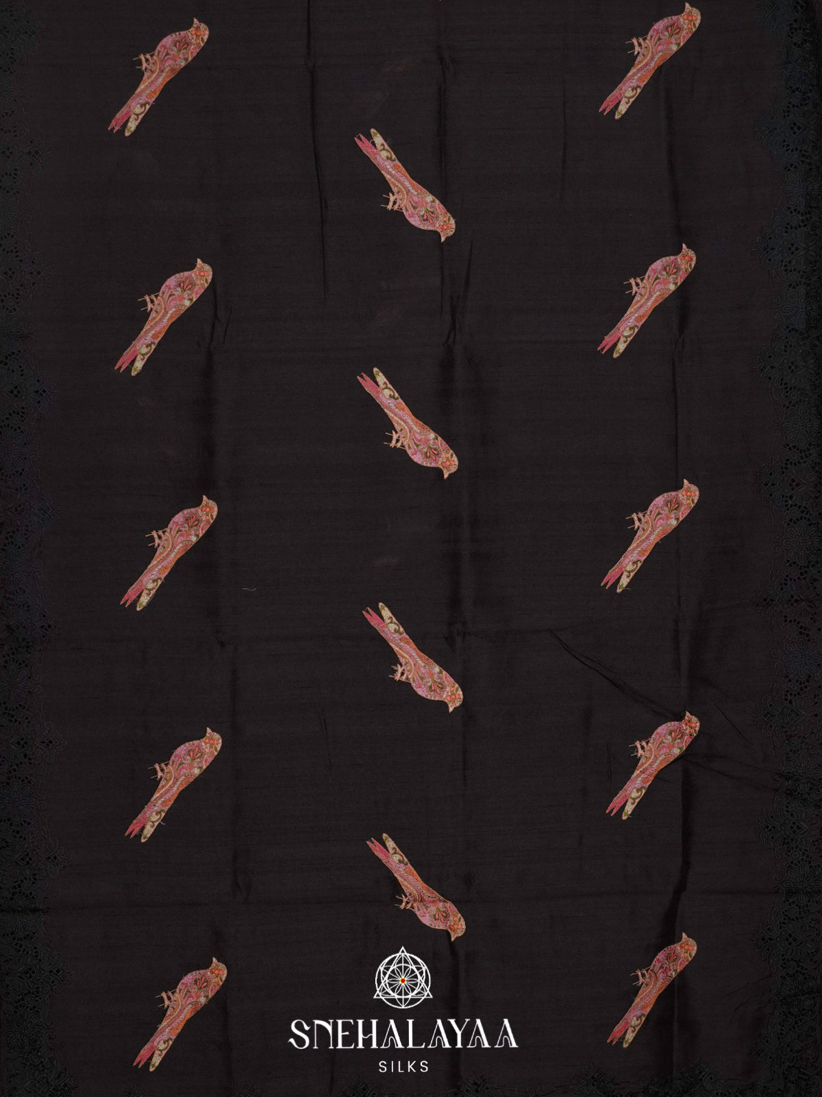 Black  Raw Silk Saree
