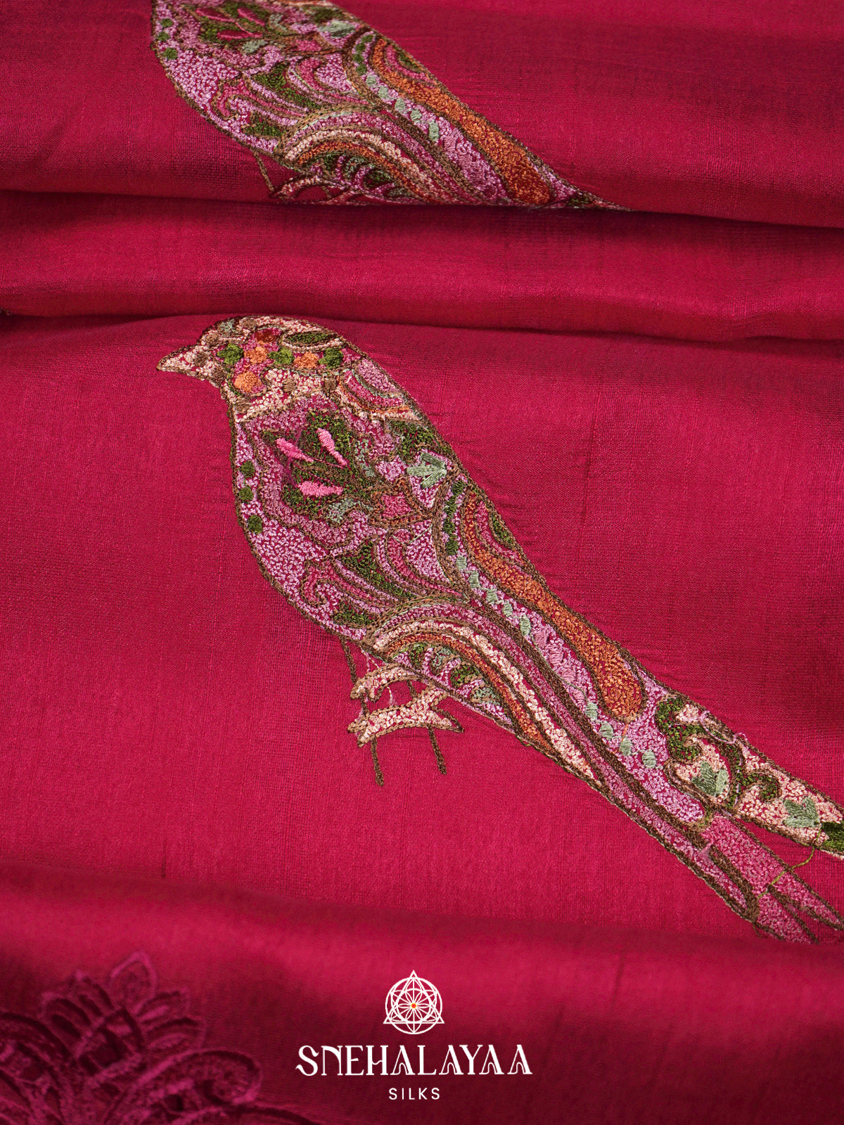 Ruby Red  Raw Silk Saree