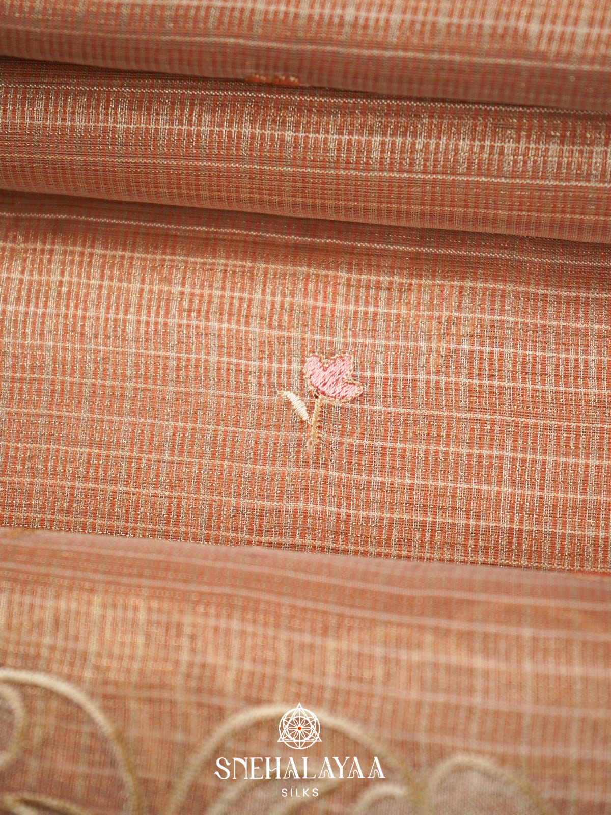 Peach  Kota Saree