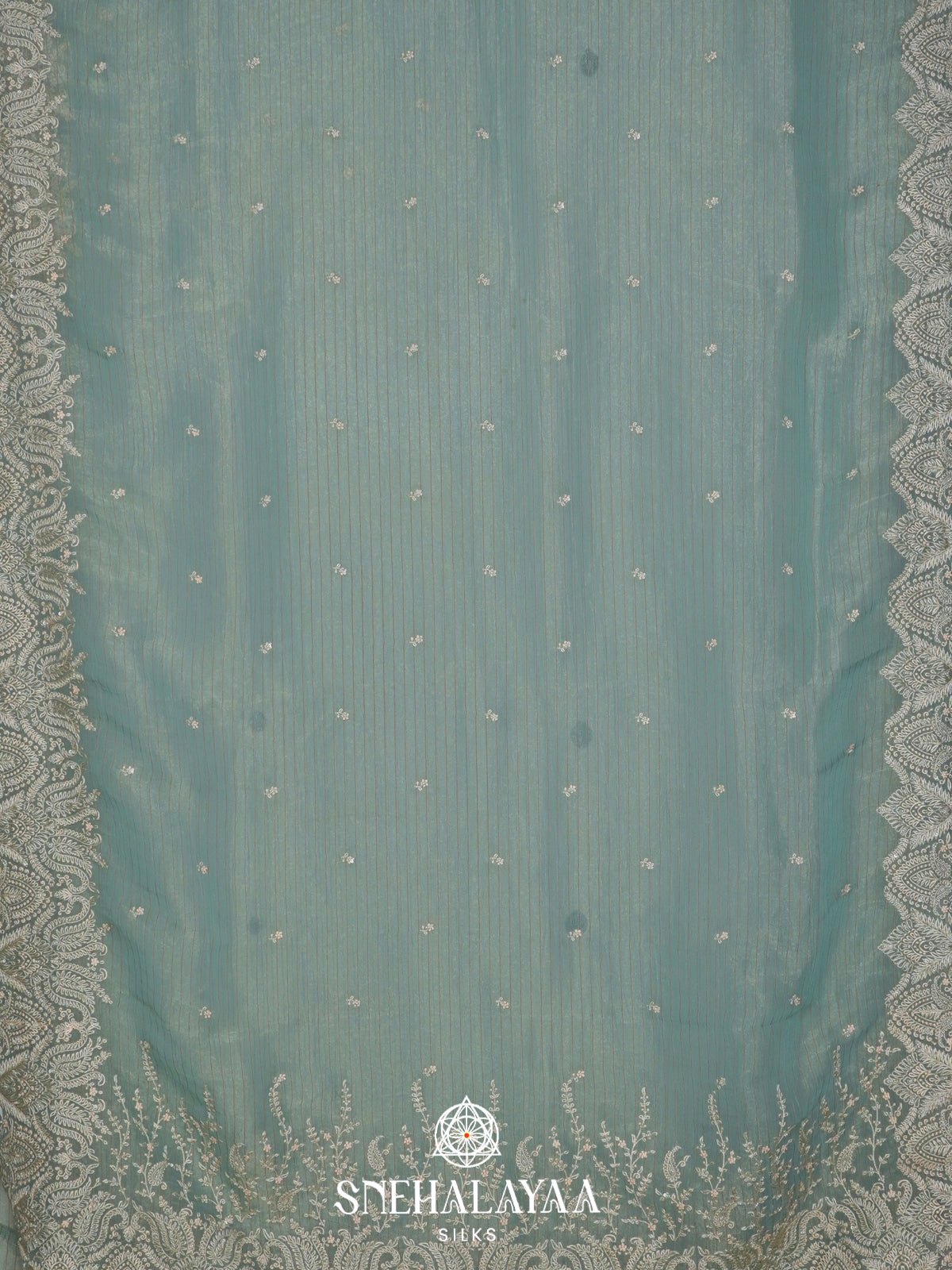 Mint Blue  Designer Saree