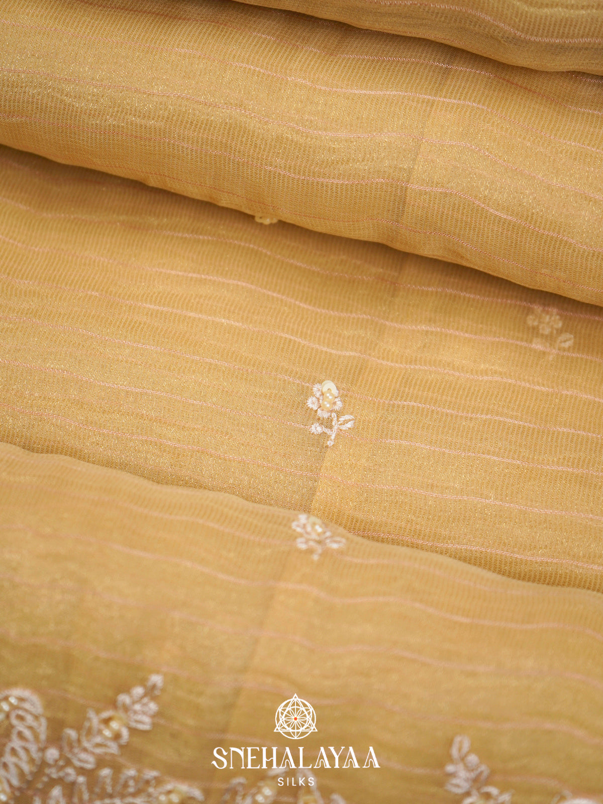 Pale Yellow  Designer Saree