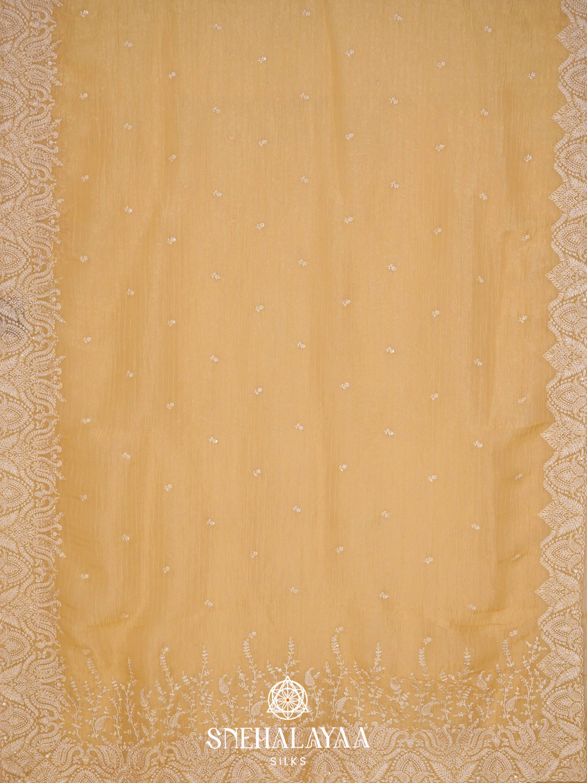 Pale Yellow  Designer Saree