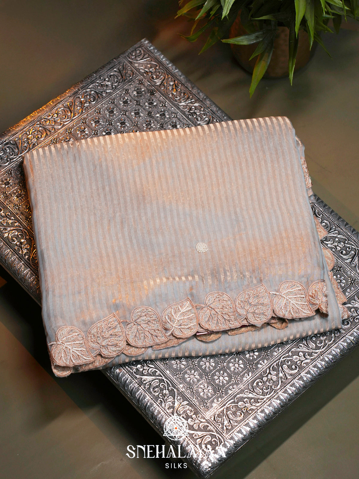 Grey  Designer Saree