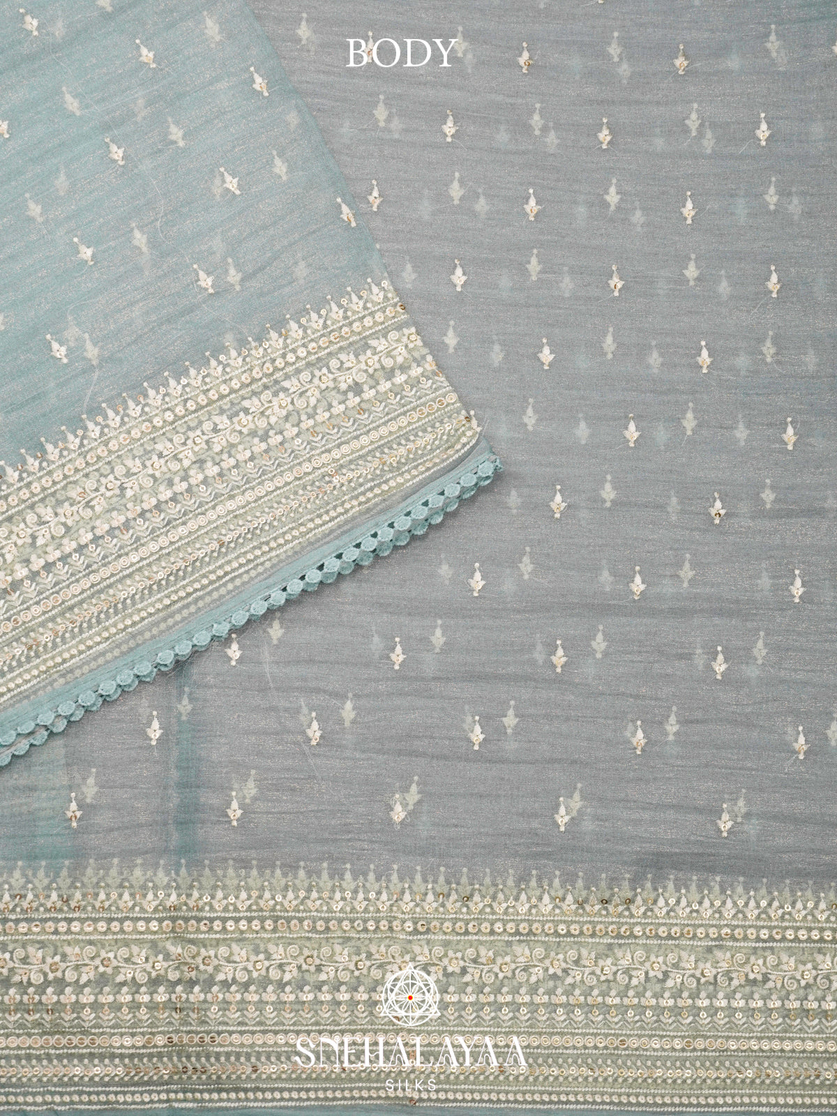 Pale Blue Designer Saree