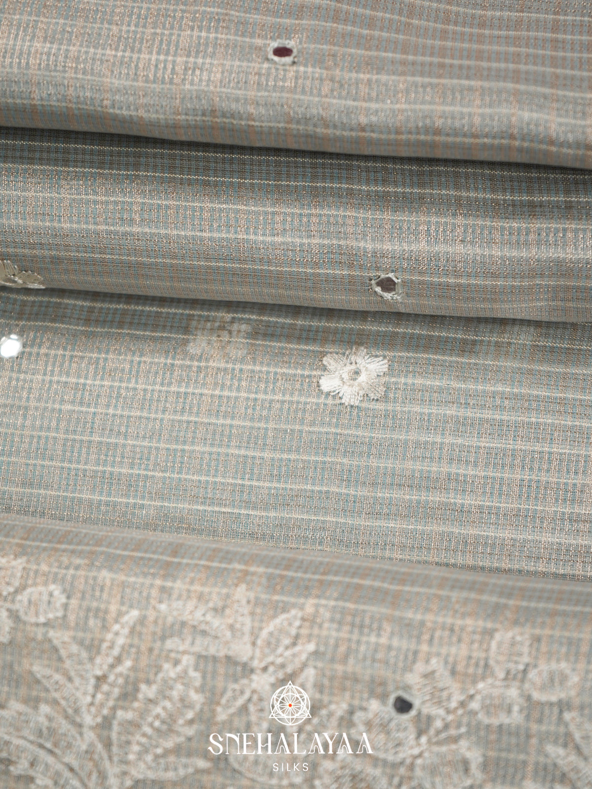 Pale Blue Kota Saree
