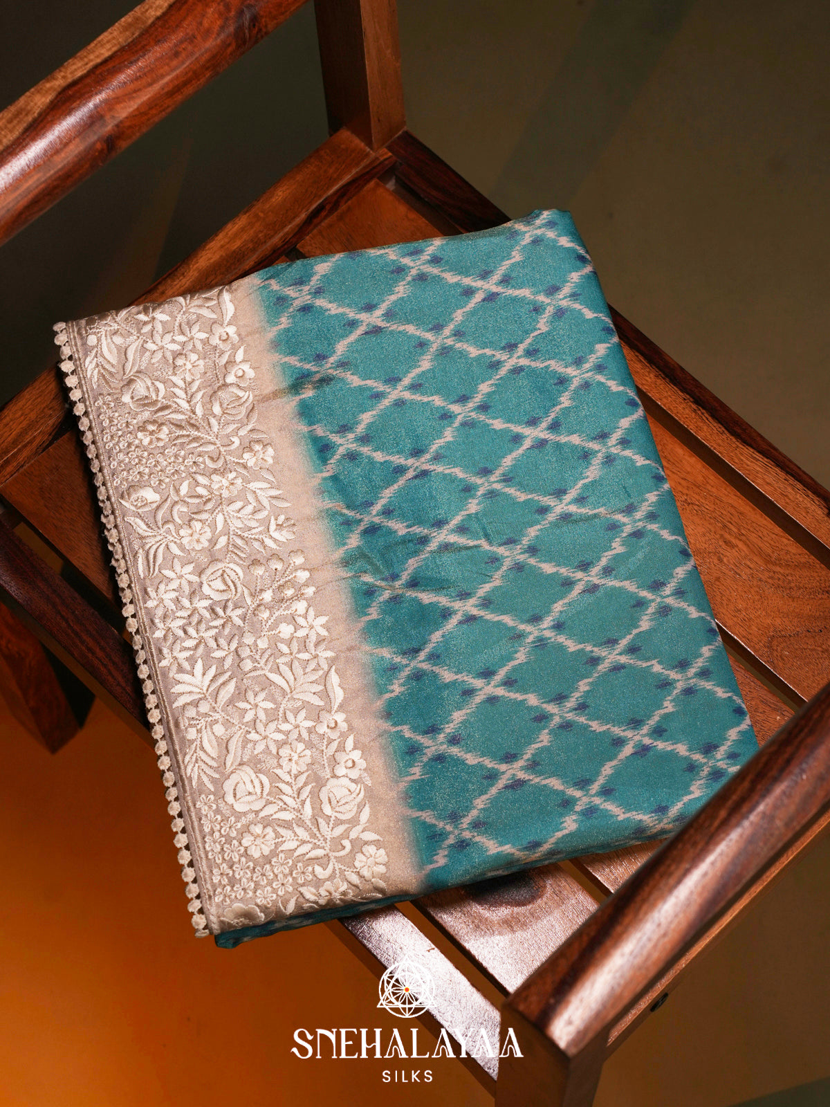 Sky Blue  Tussar Saree