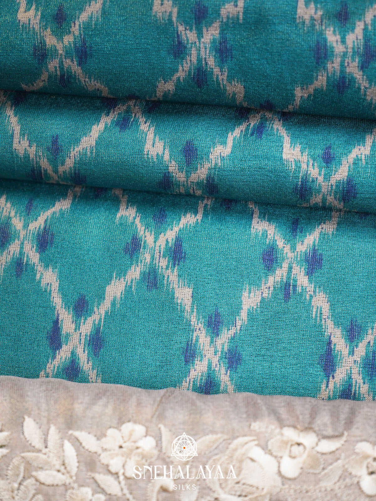 Sky Blue  Tussar Saree
