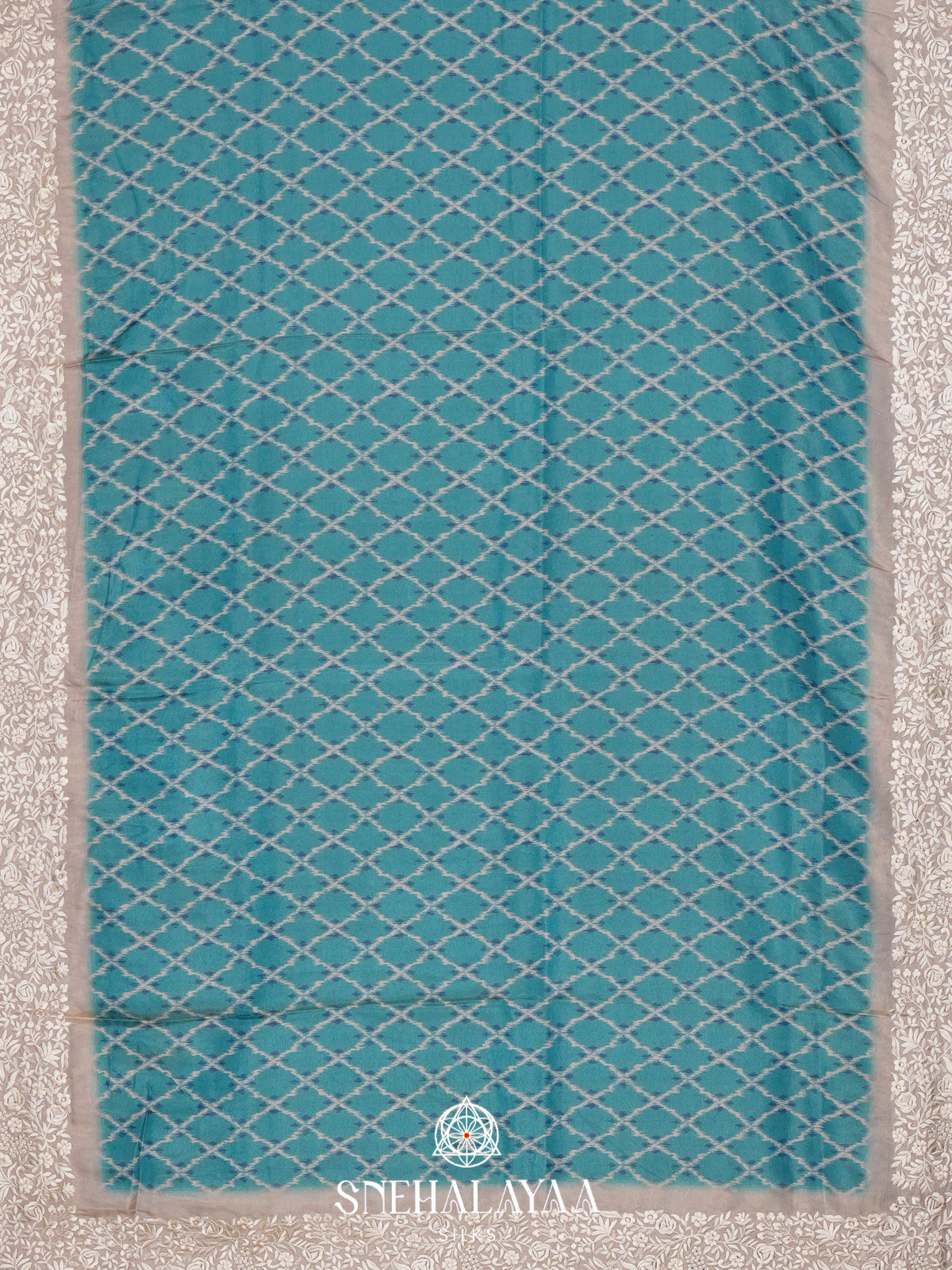 Sky Blue  Tussar Saree