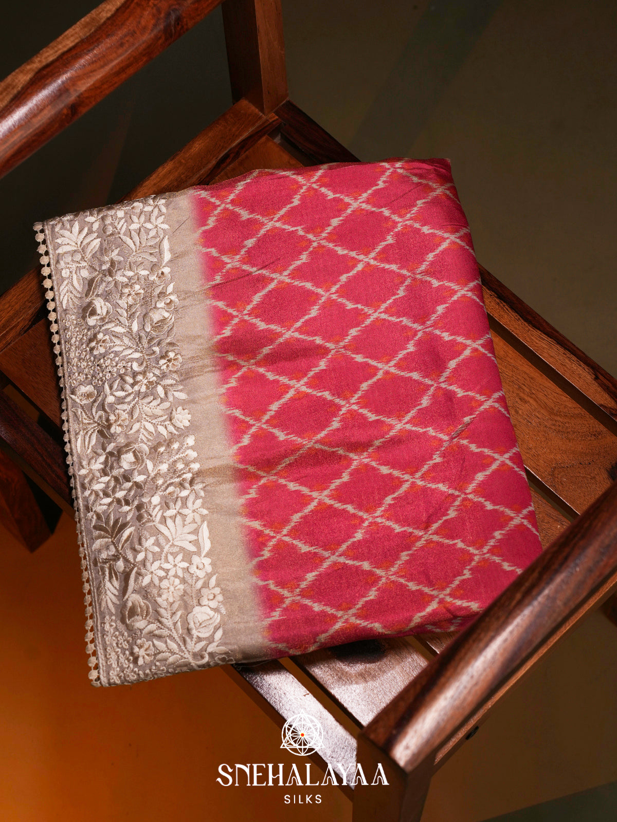 Rani Pink  Tussar Saree