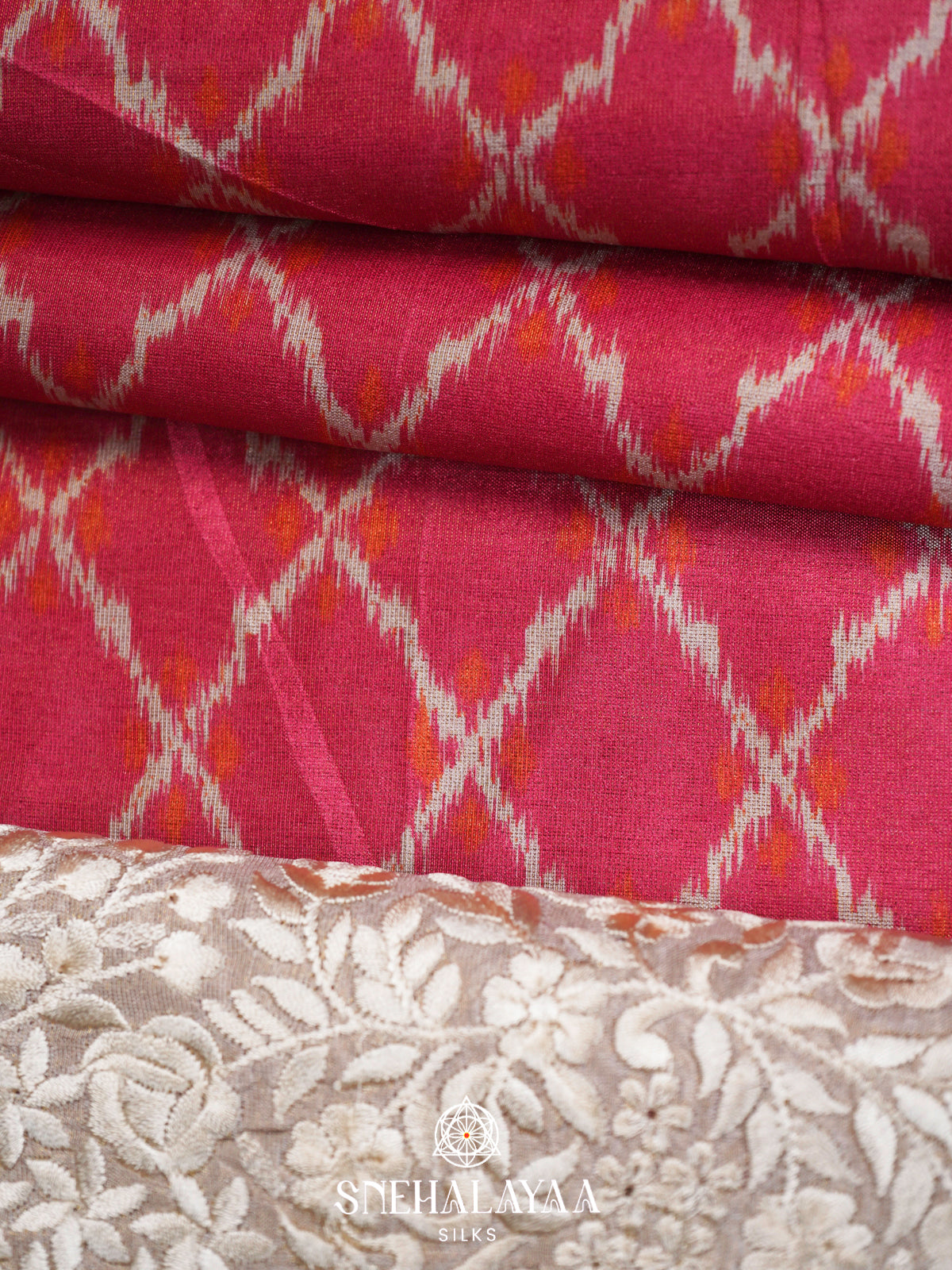 Rani Pink  Tussar Saree