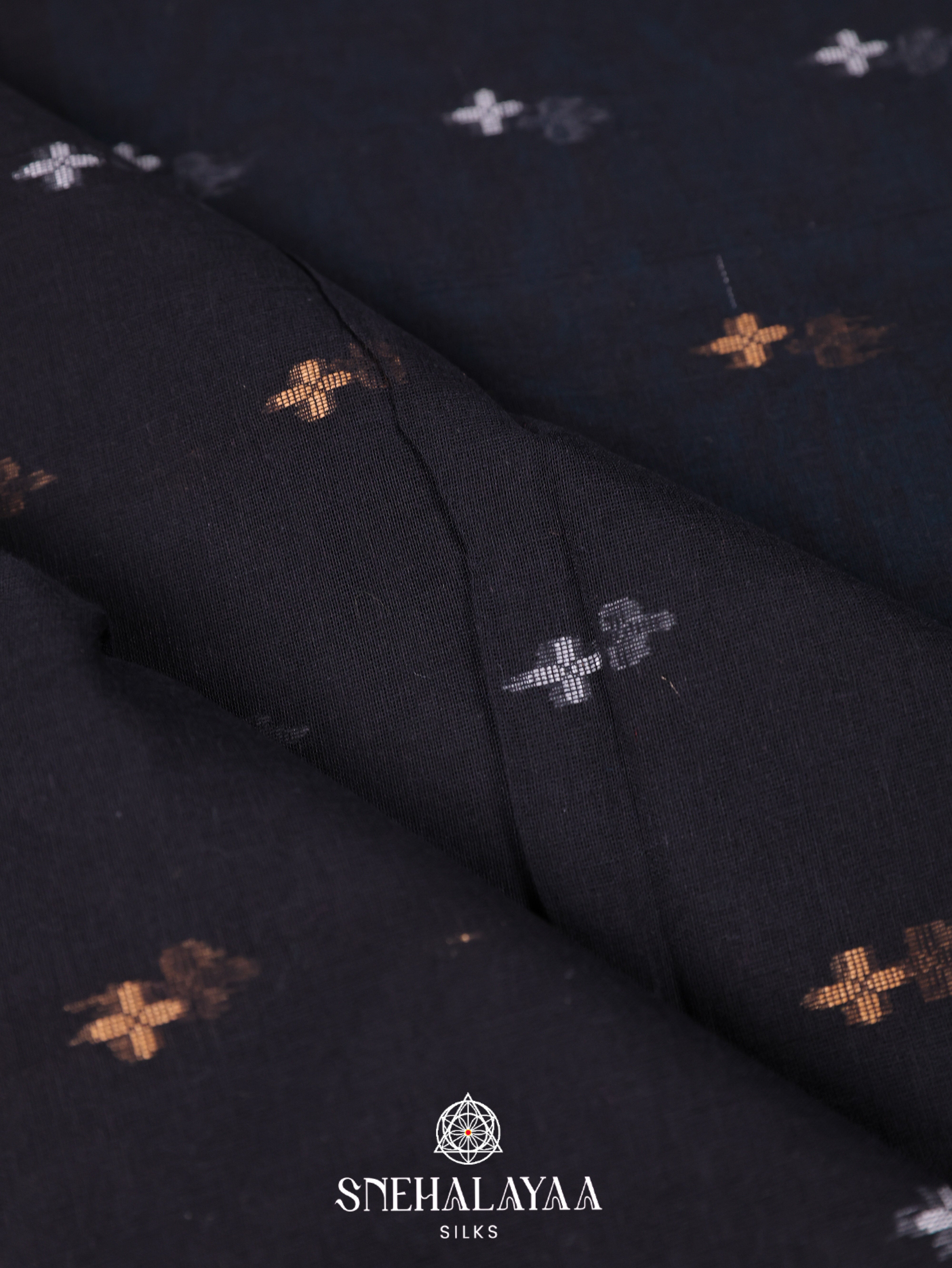Black Khadi Cotton Saree